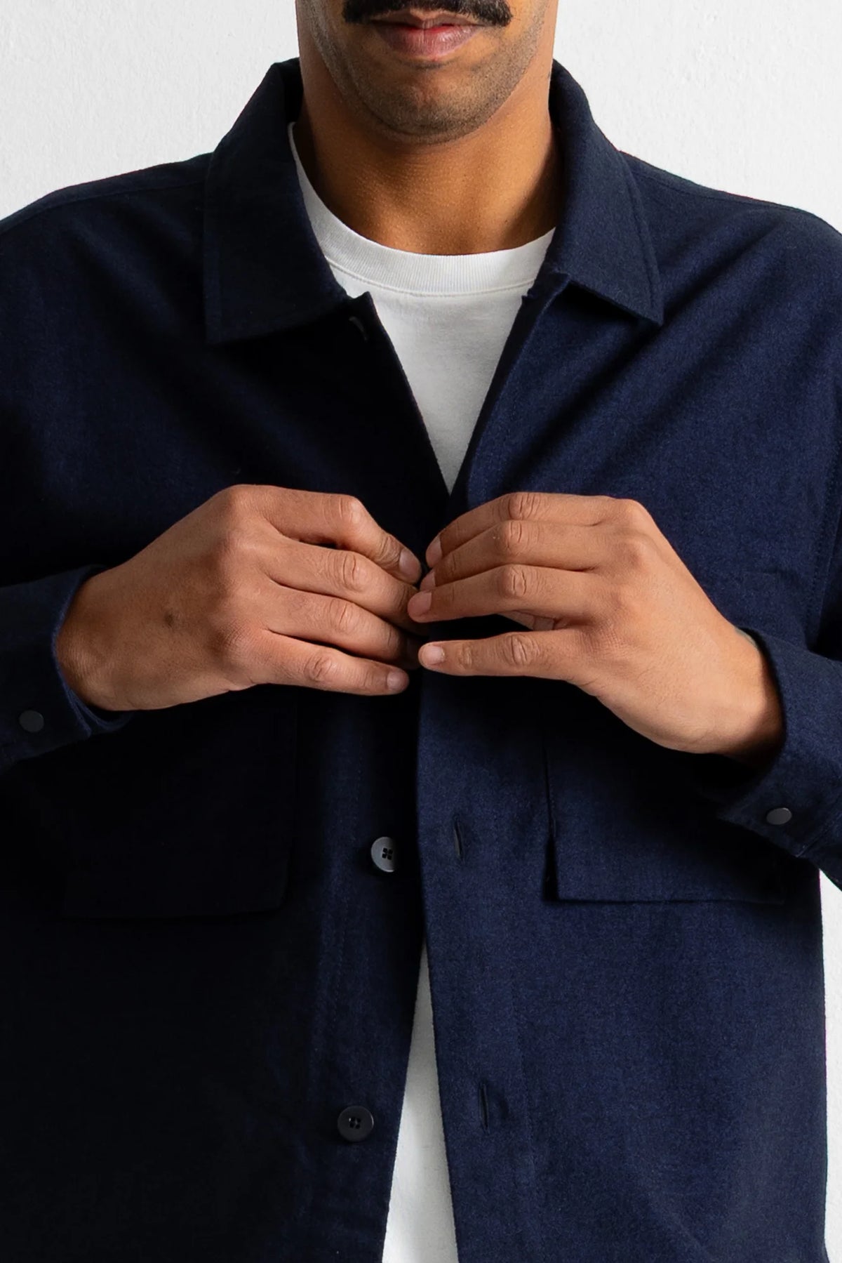 Patch Overshirt - Navy Moleskin