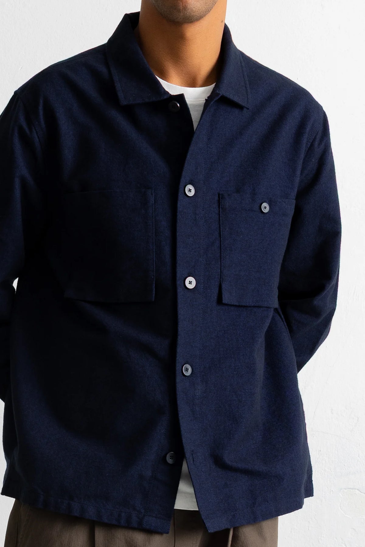Patch Overshirt - Navy Moleskin