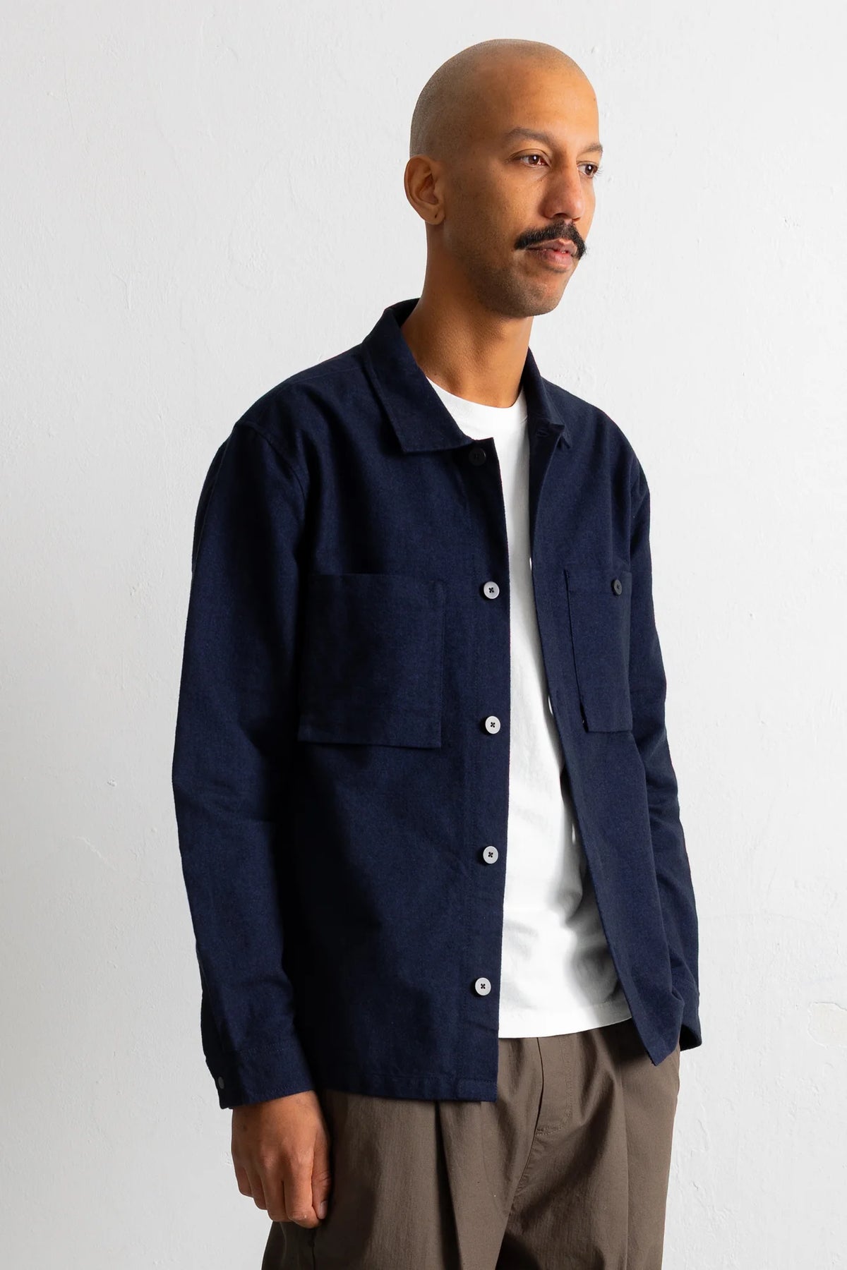 Patch Overshirt - Navy Moleskin