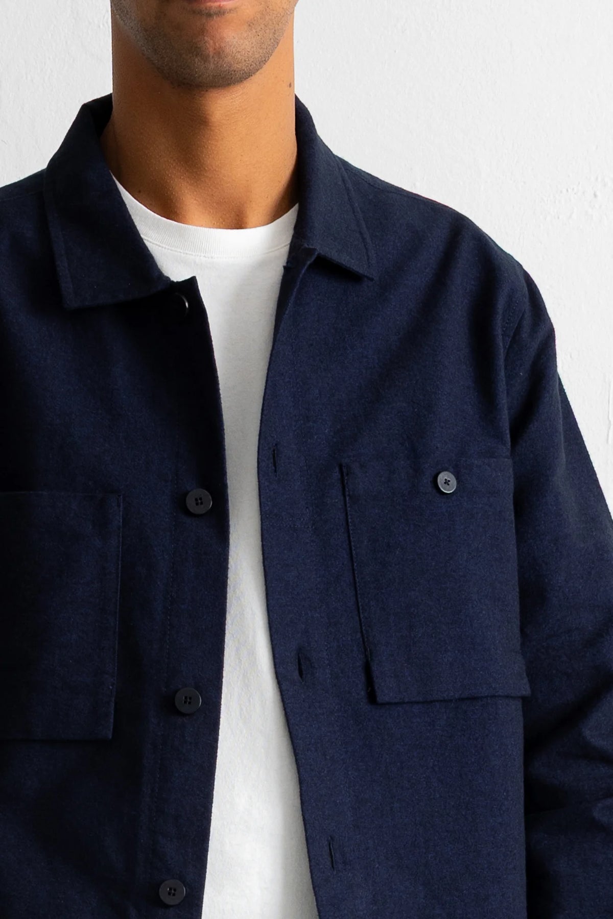 Patch Overshirt - Navy Moleskin