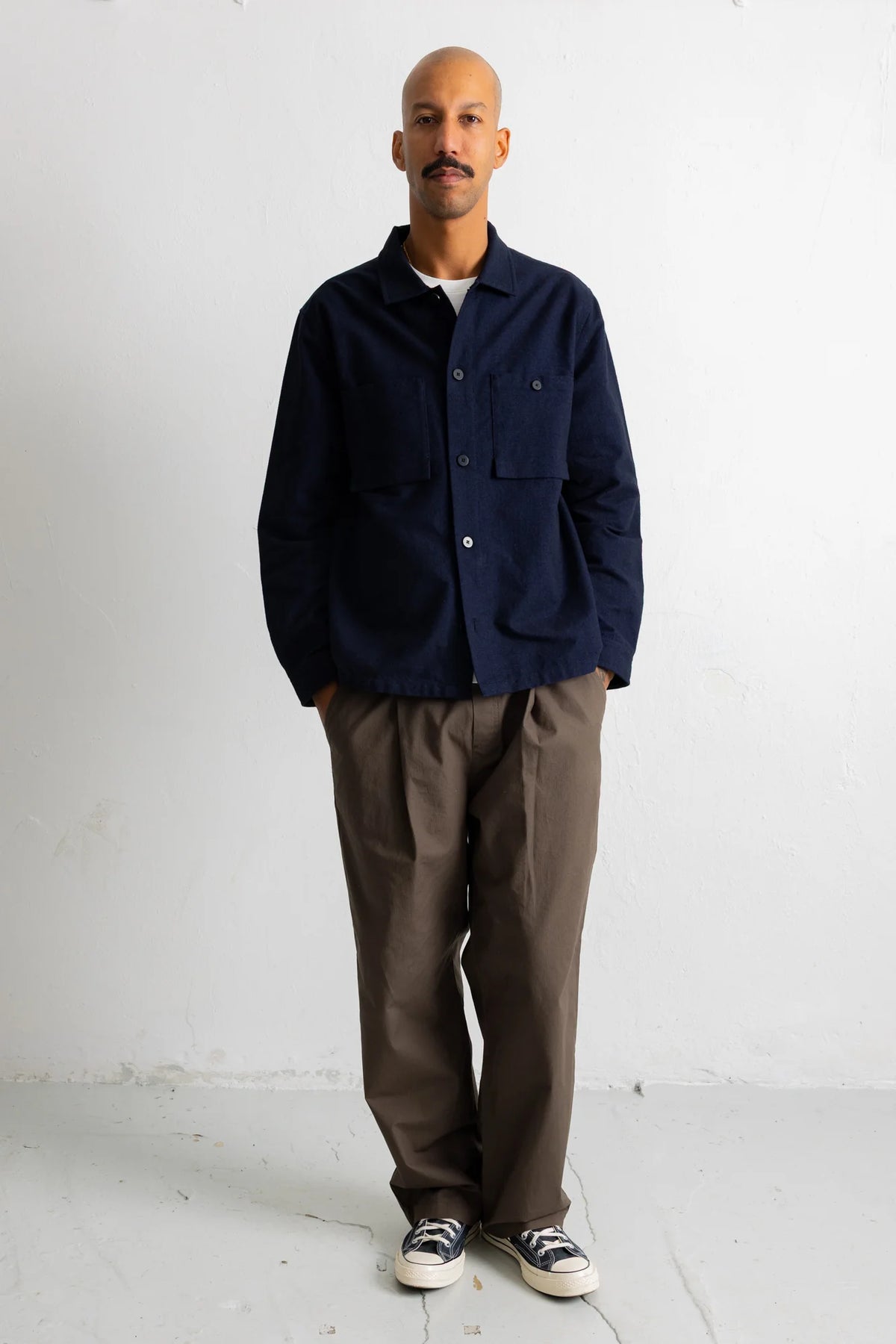 Patch Overshirt - Navy Moleskin