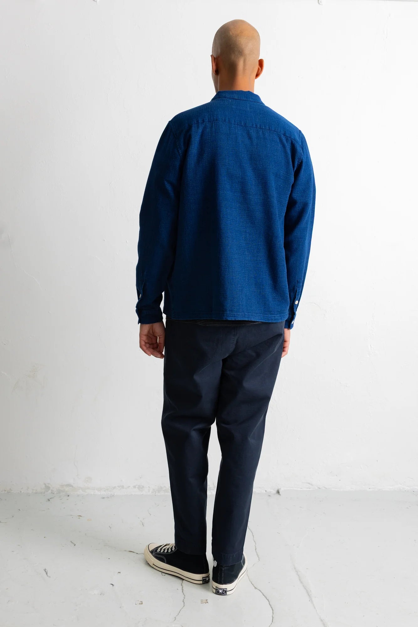 Patch Shirt - Indigo Basketweave