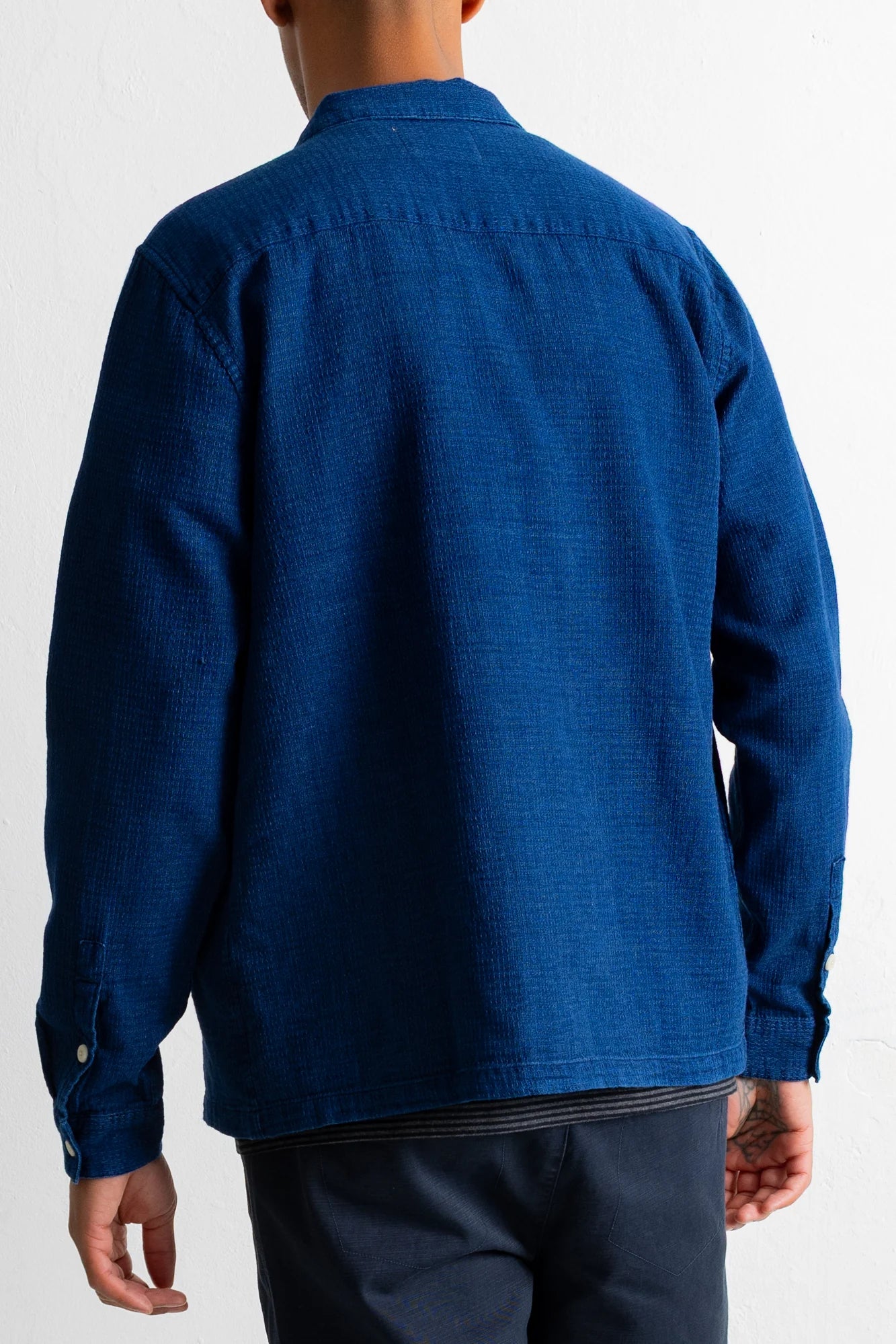 Patch Shirt - Indigo Basketweave