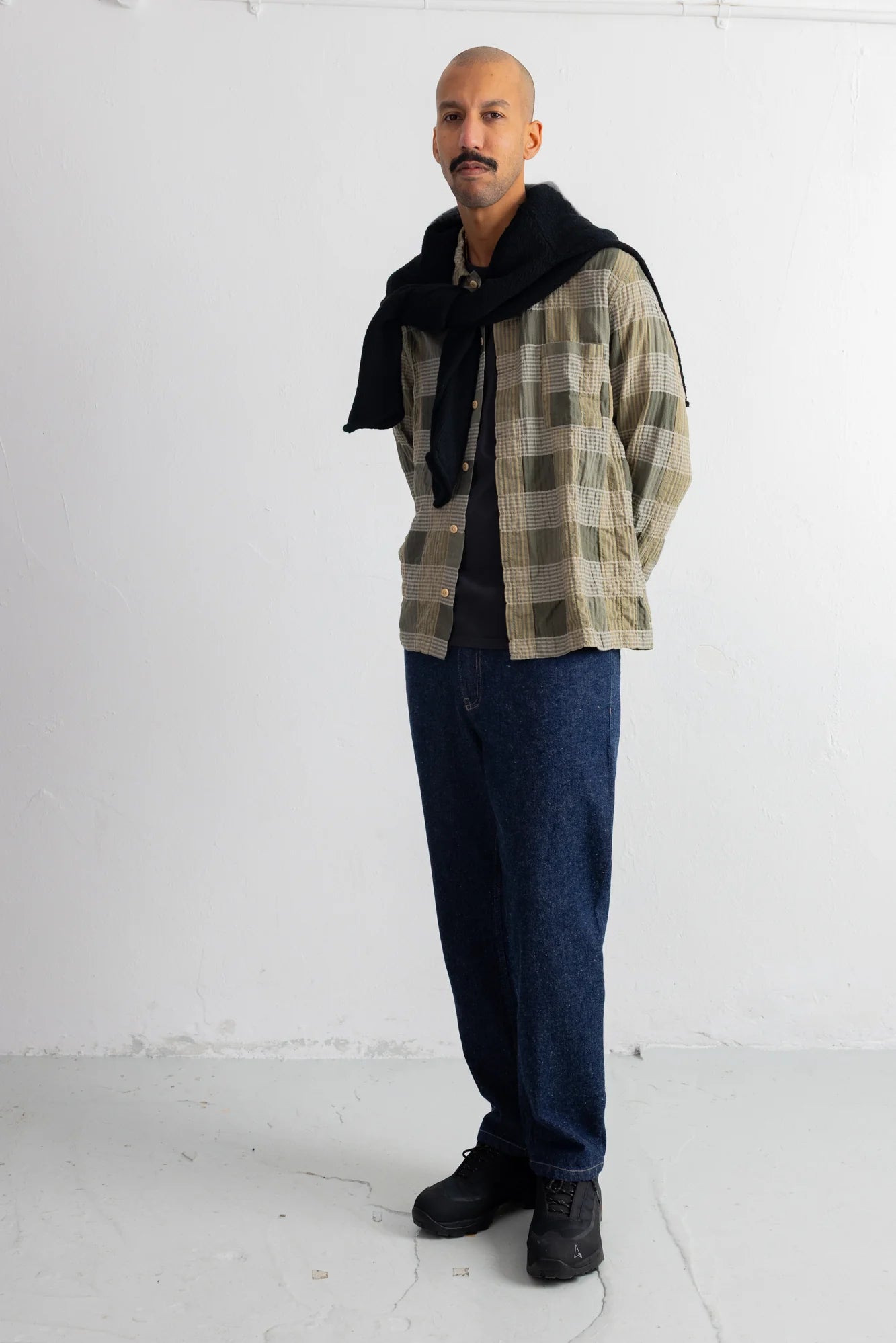 Patch Shirt - Sage Multicheck