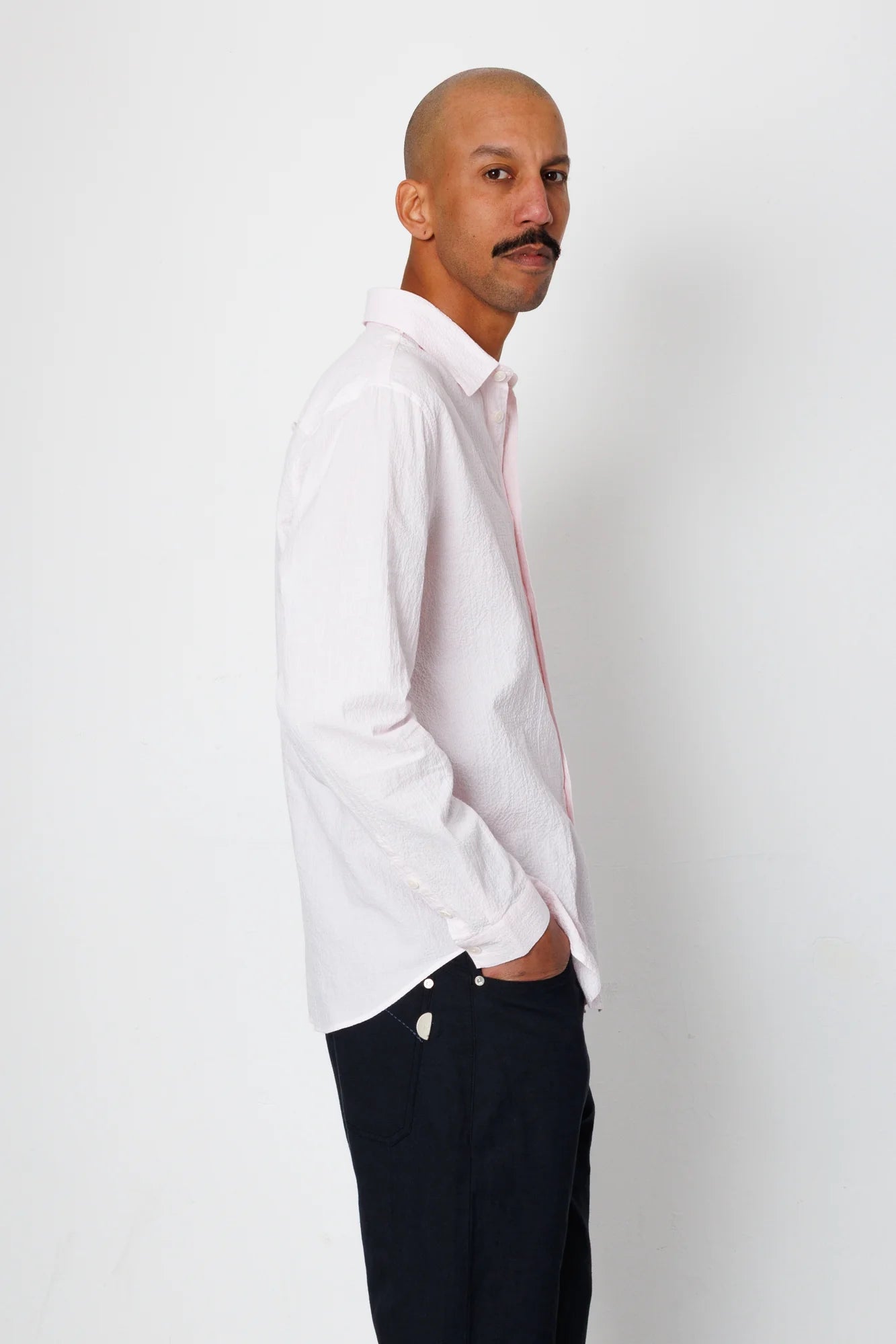Relaxed Fit Shirt - Pink Fine Stripe