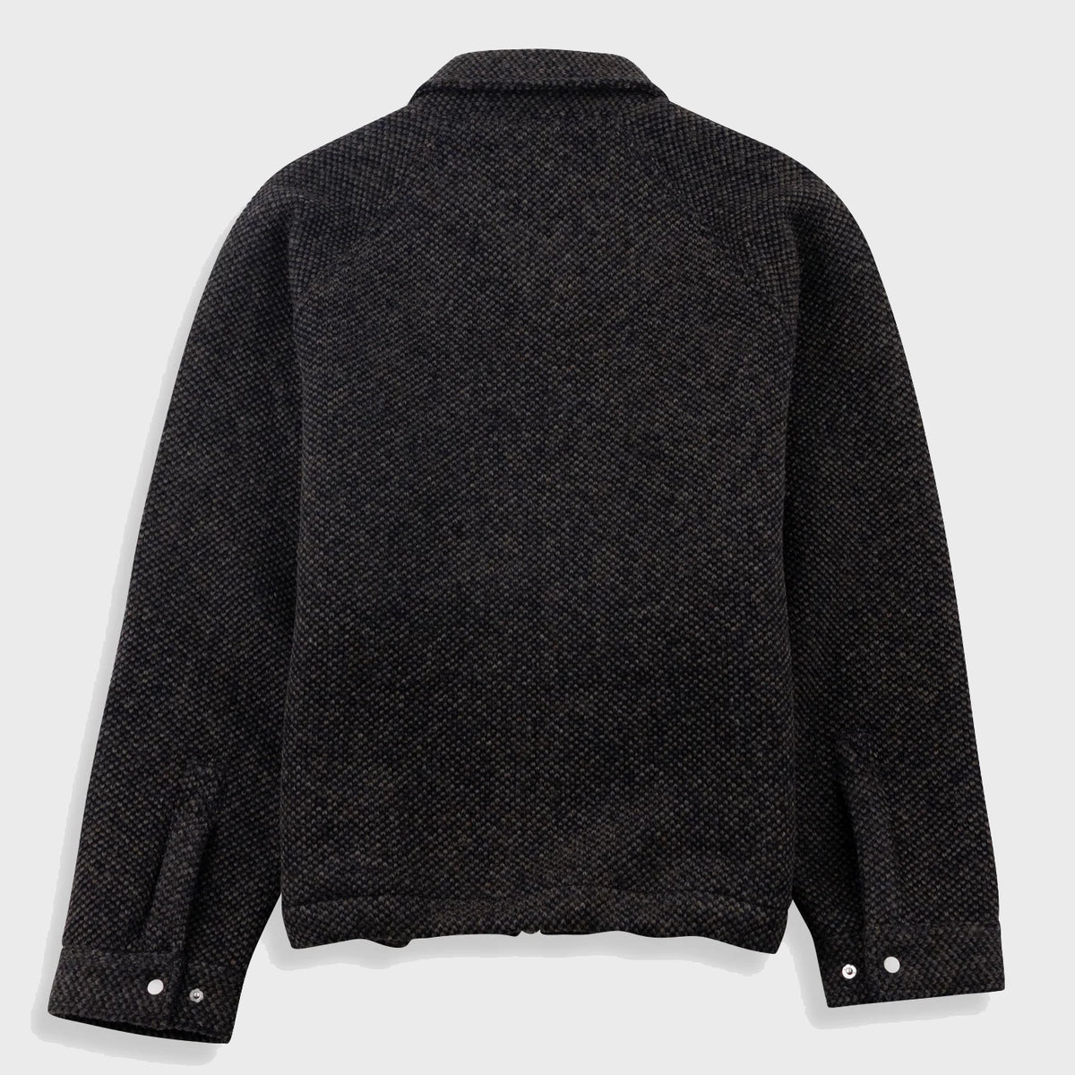 Cropped Winter Coat - Navy Brown Texture