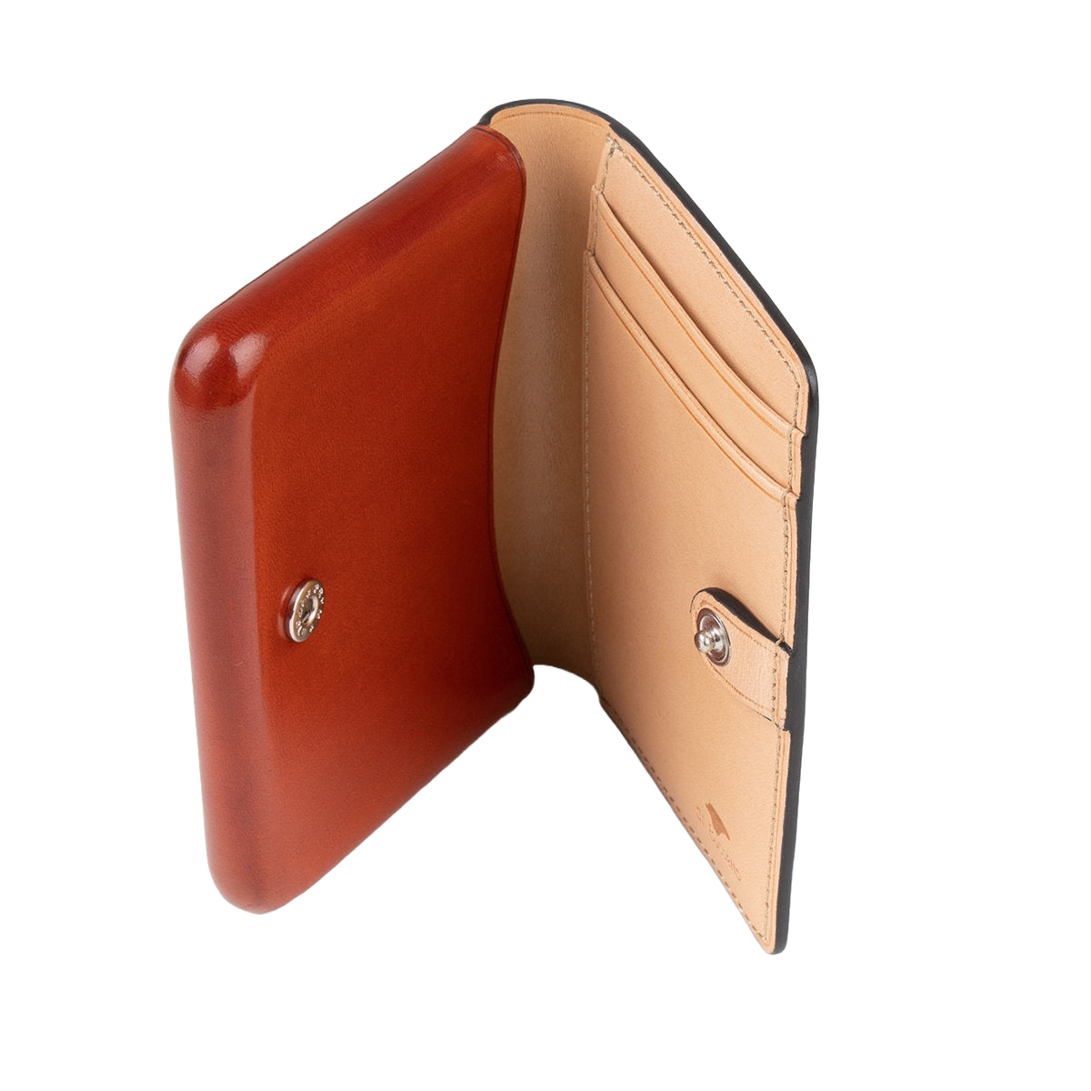 Bifold Button Card Holder - Coral Red