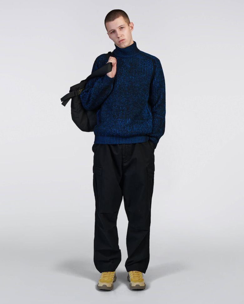 Roni High Collar Sweater - Black/Blue