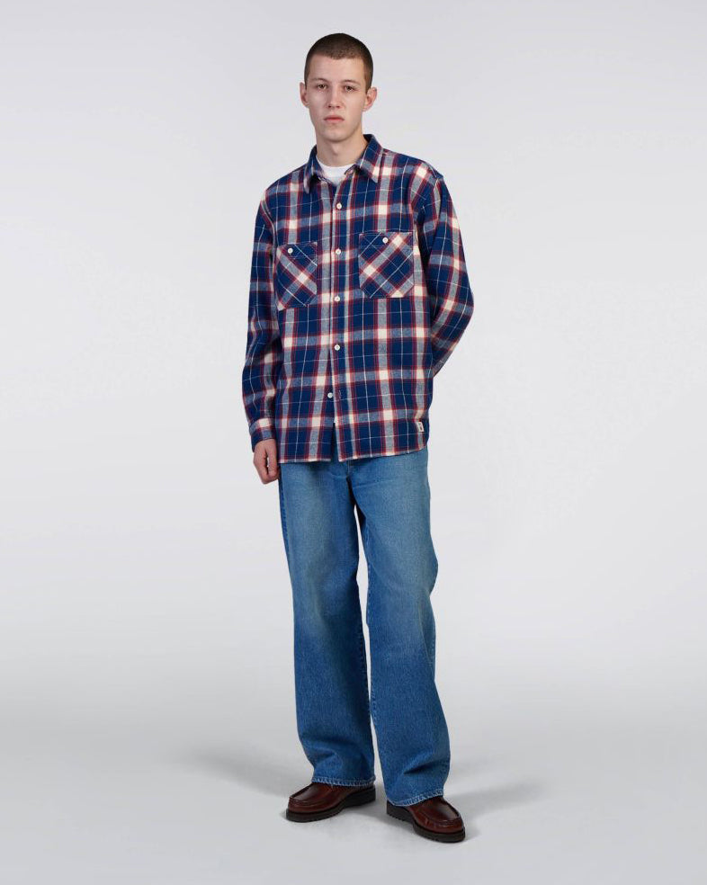 Work Shirt LS - Navy/Red