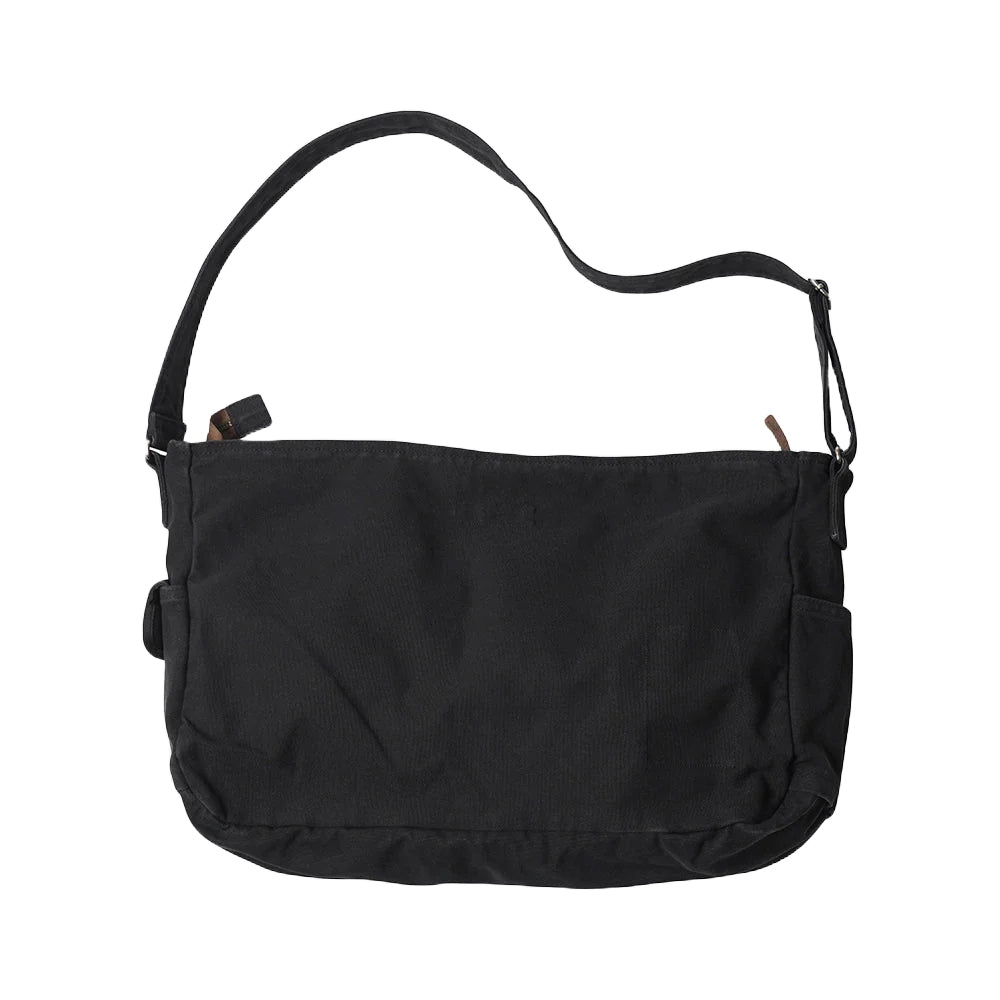 Heavy Canvas Shoulder Bag - Black