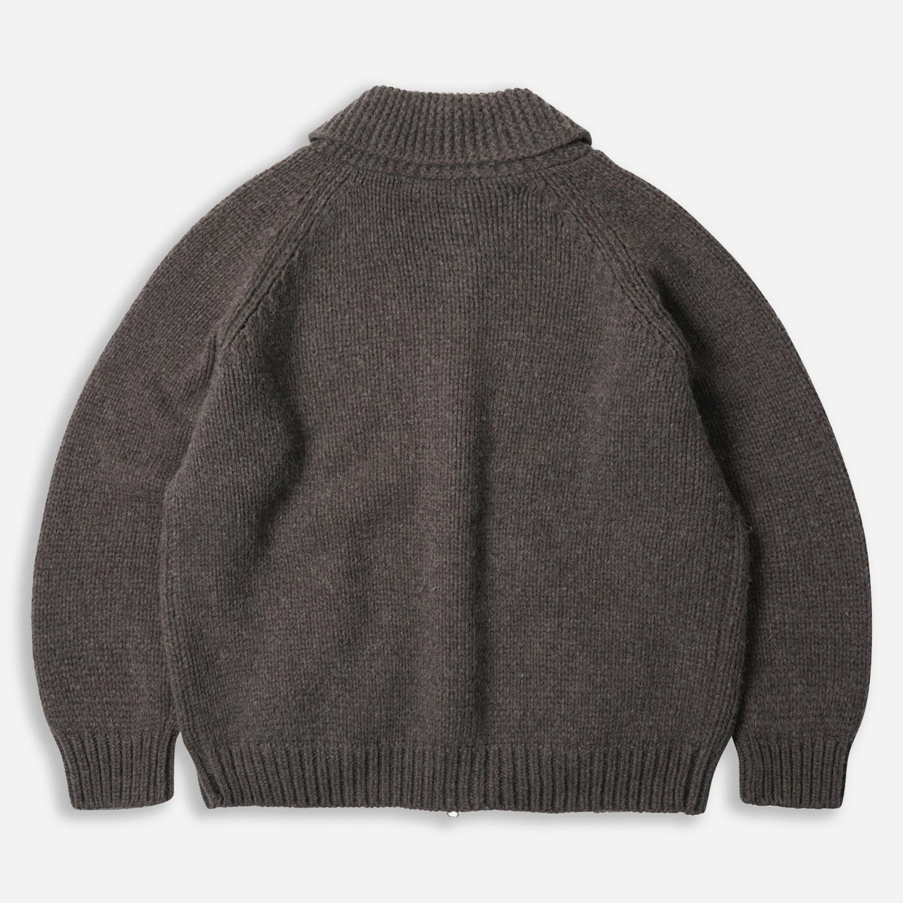 Wool Heavy Cowichan Zipup Cardigan - Sephia