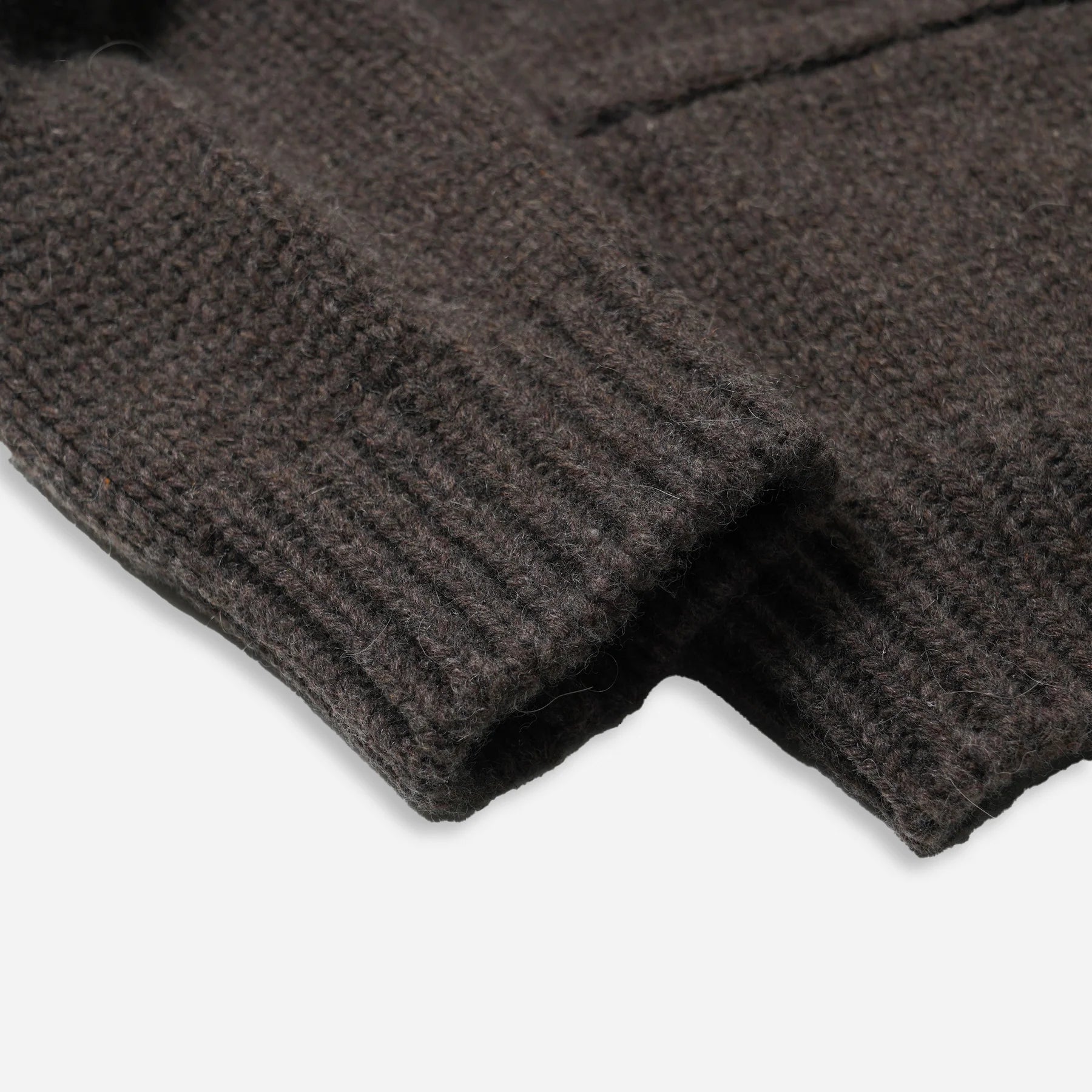Wool Heavy Cowichan Zipup Cardigan - Sephia