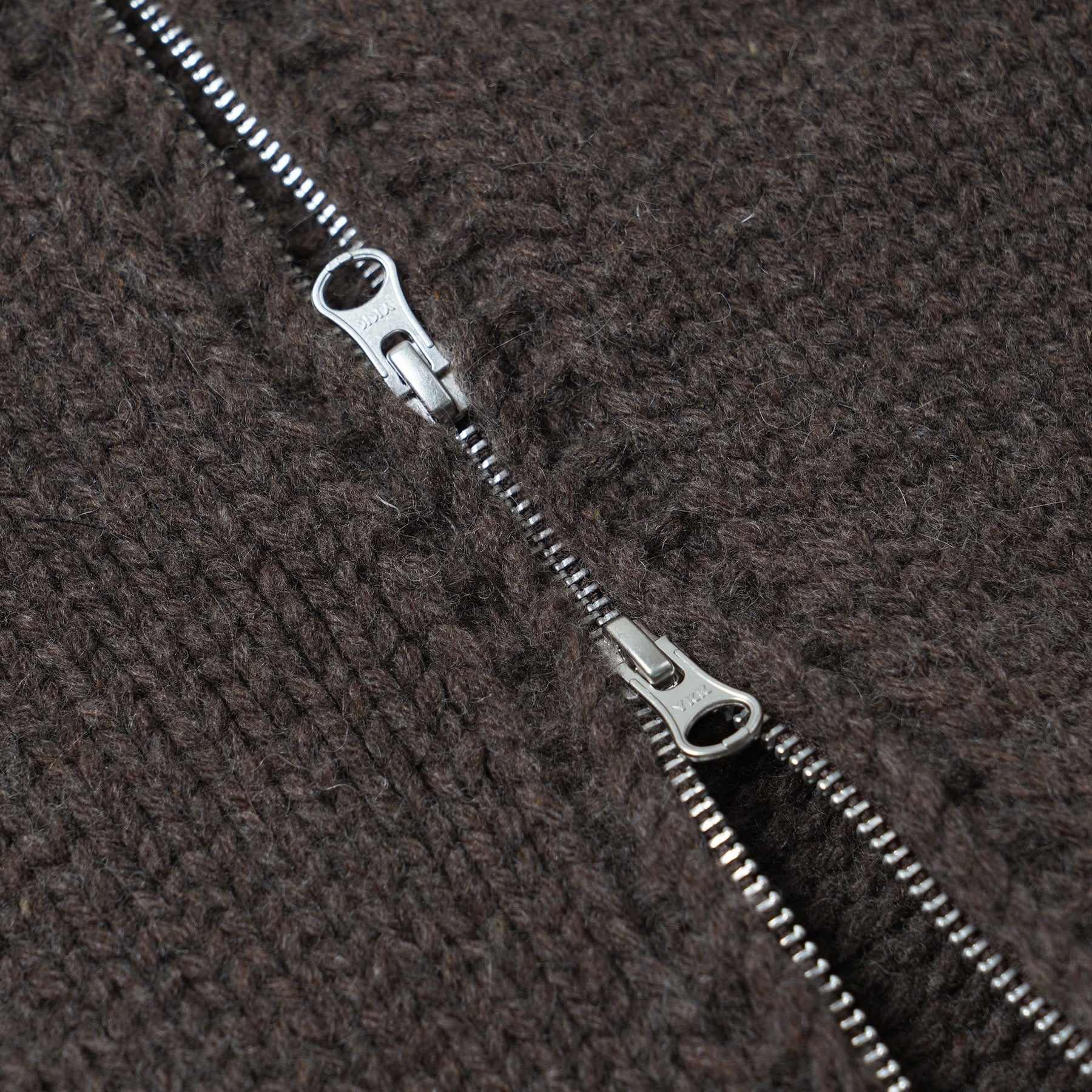 Wool Heavy Cowichan Zipup Cardigan - Sephia