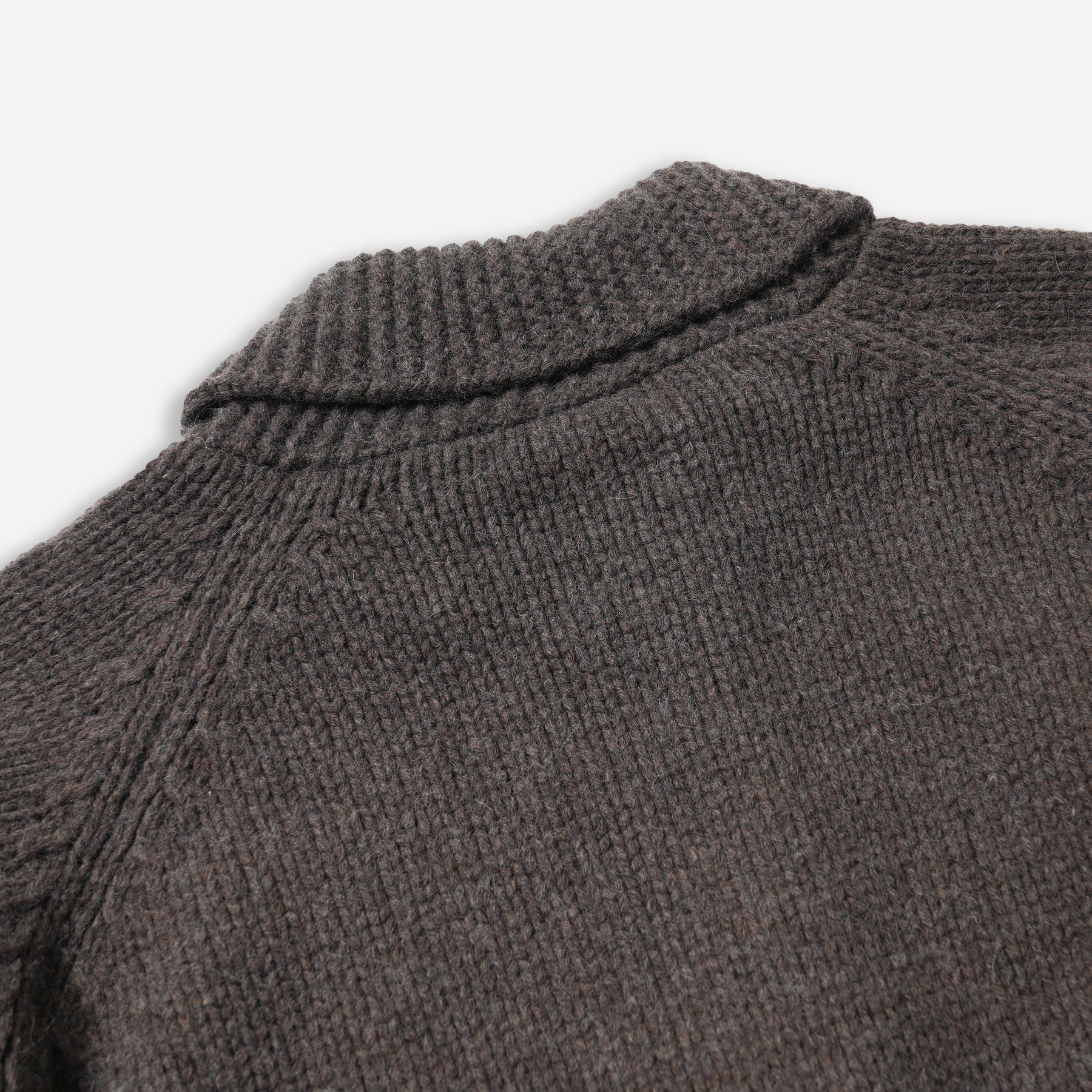 Wool Heavy Cowichan Zipup Cardigan - Sephia