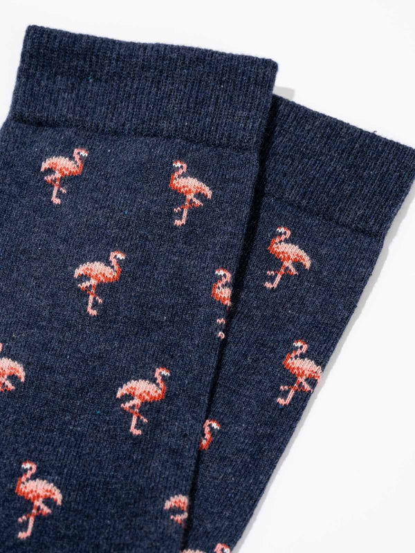 Flamingo Socks - Indigo