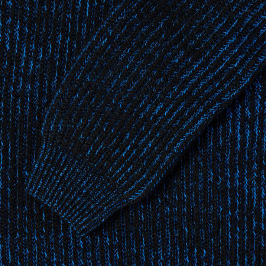 Roni High Collar Sweater - Black/Blue