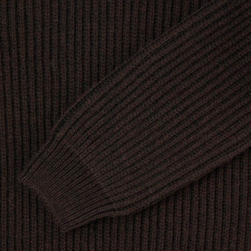 Roni High Collar Sweater - Dark Brown