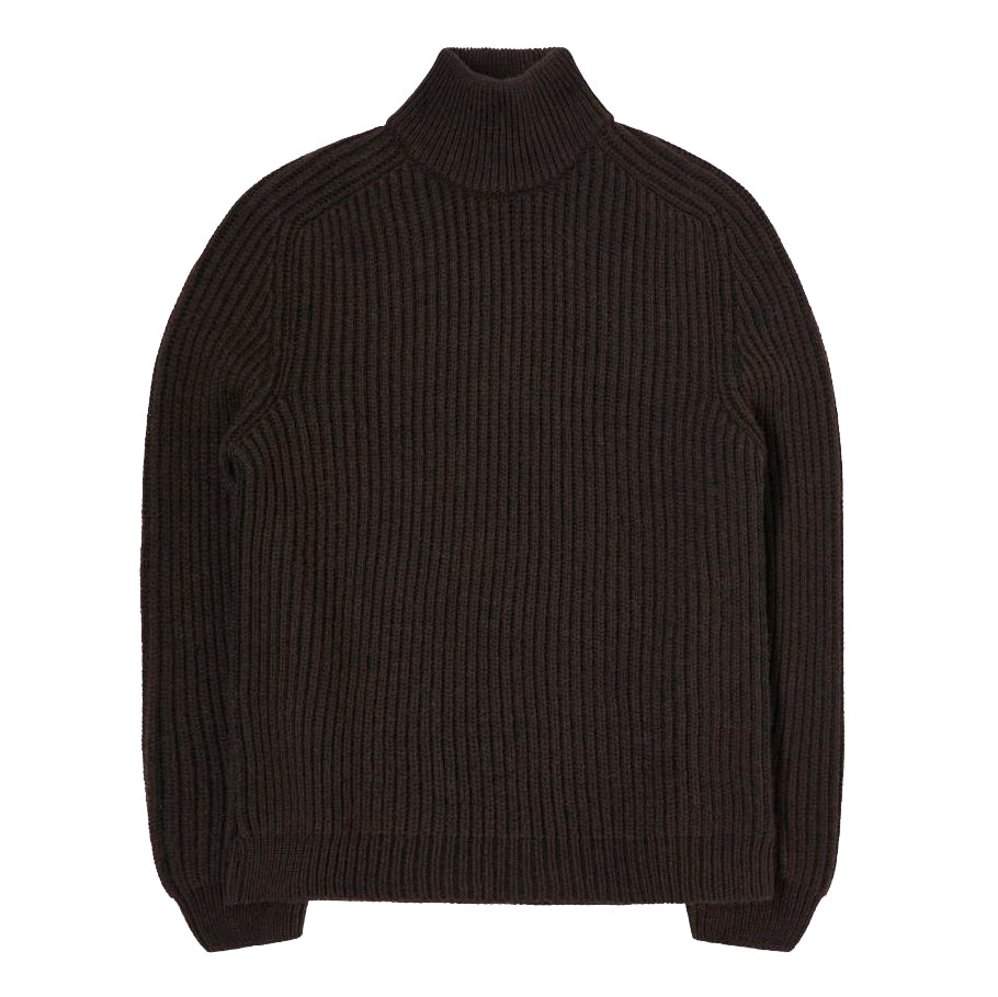 Roni High Collar Sweater - Dark Brown