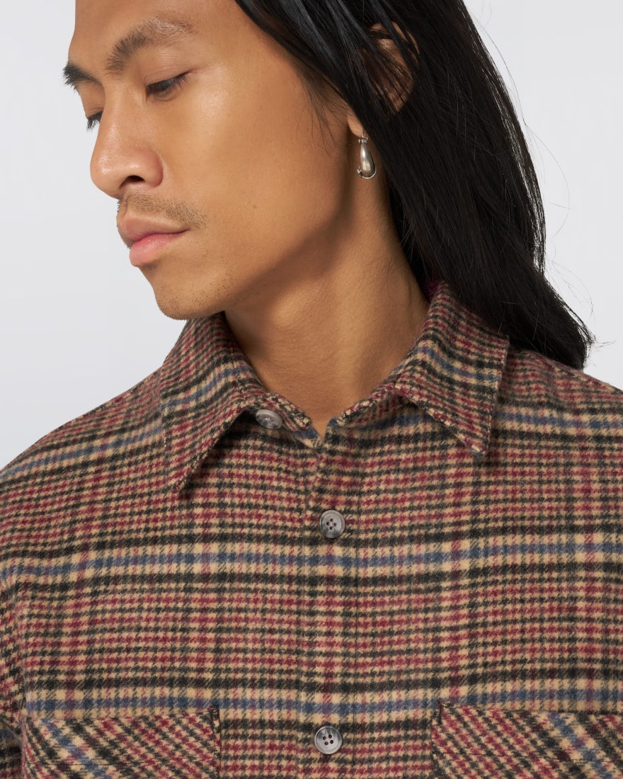 Julius Shirt - Burgundy/Blue
