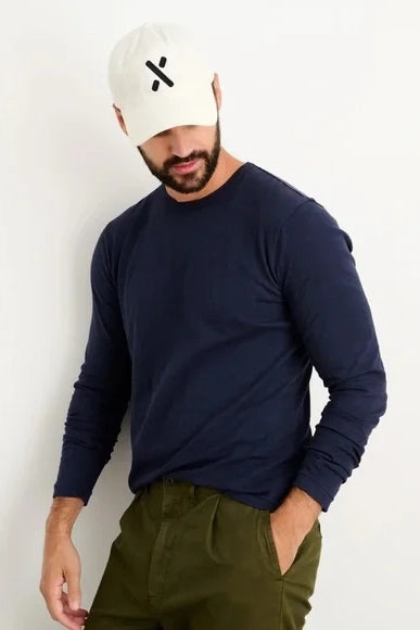 Slub Cotton Long Sleeve T-Shirt - Navy