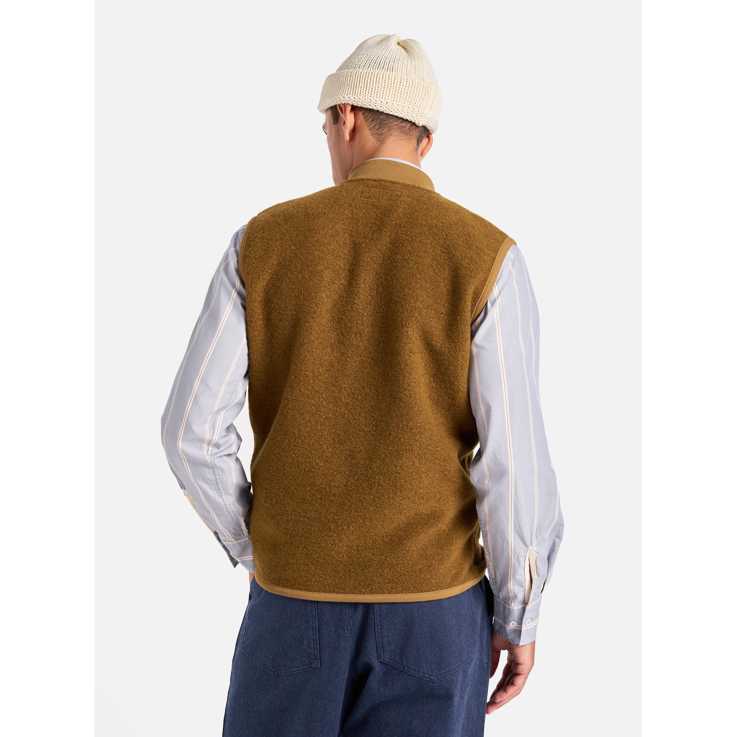 Zip Waistcoat - Mustard Wool Fleece