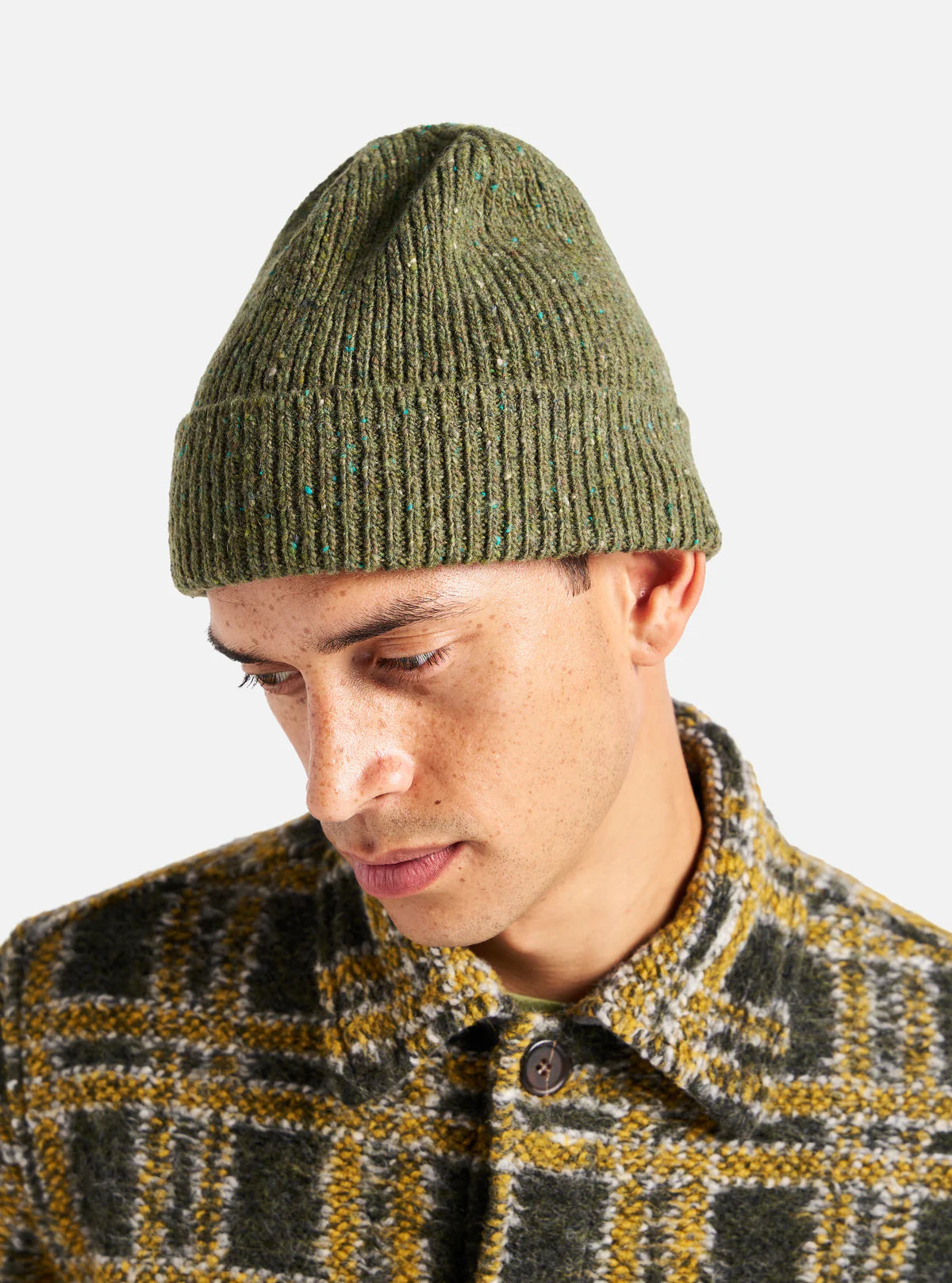 Watch Cap - Green Tweed Knit