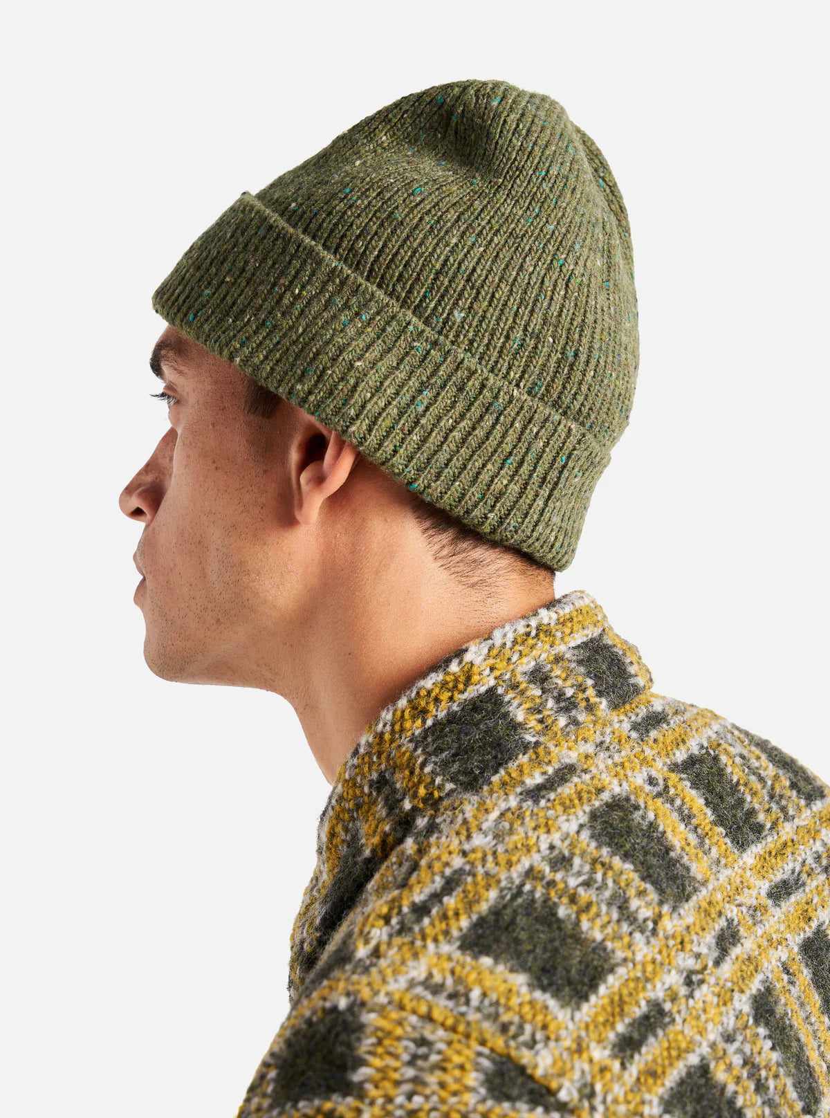 Watch Cap - Green Tweed Knit