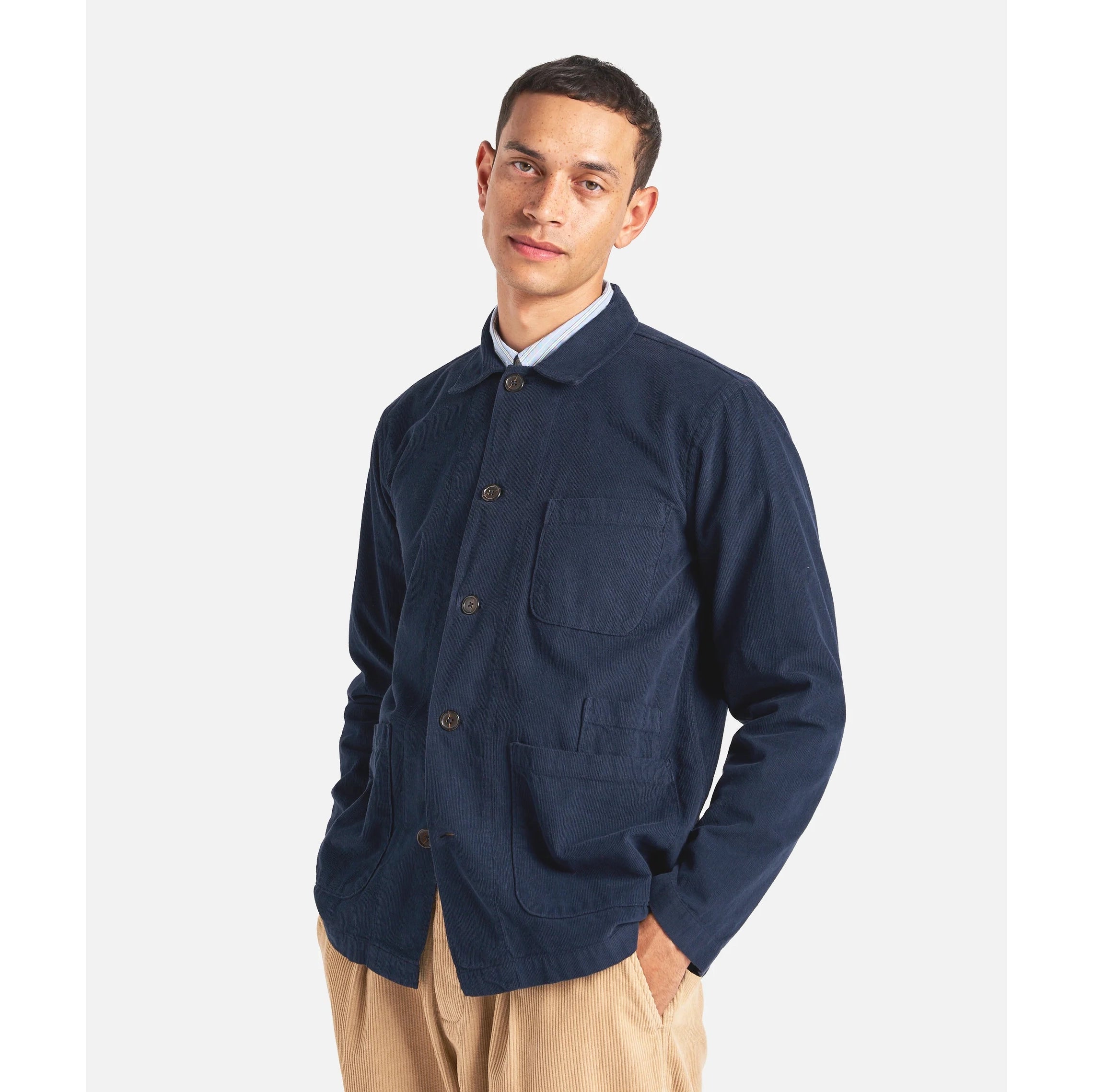 Bakers Overshirt - Navy Fine Cord