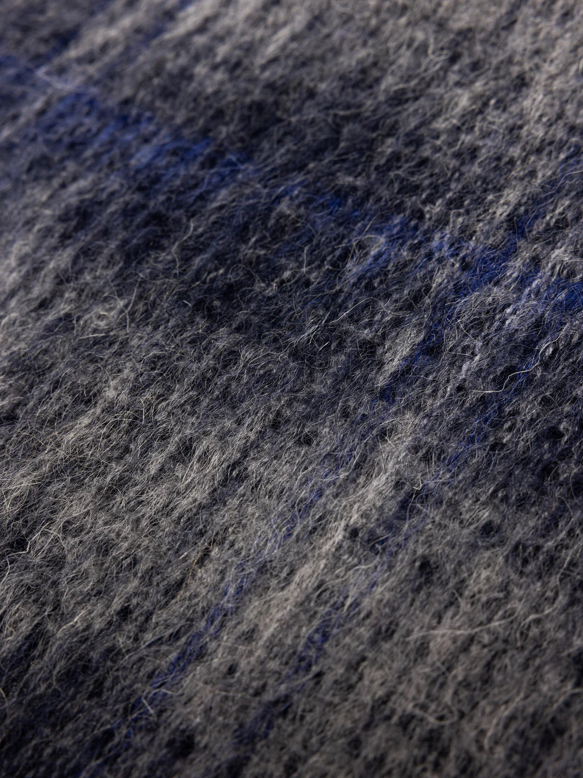 Muir Brushed Scarf - Navy Check Mohair Blend
