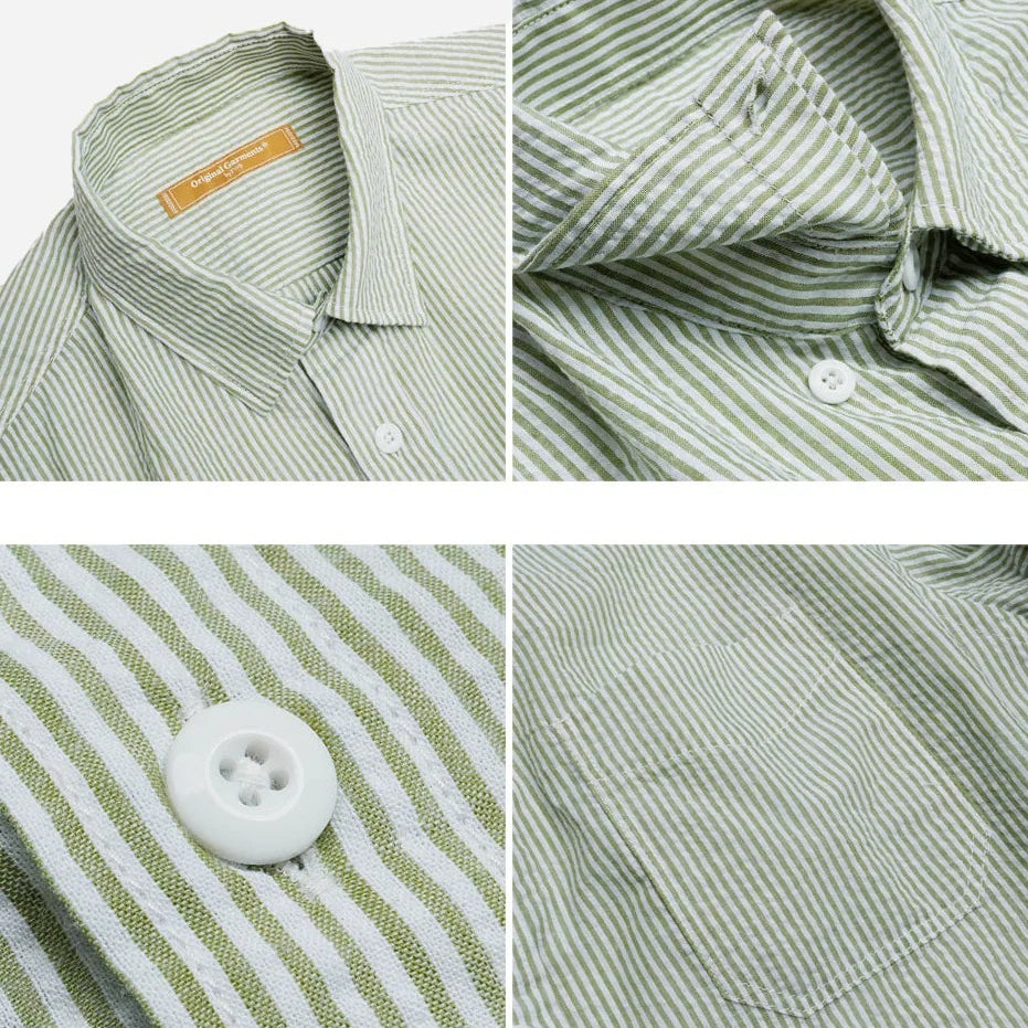 OG Stripe Seersucker Shirt - Green