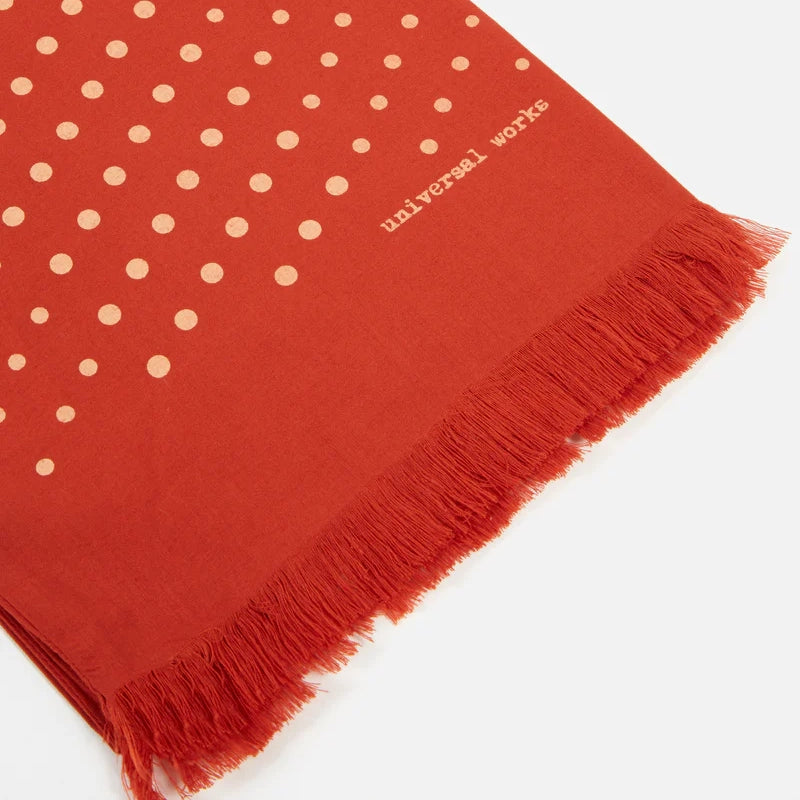 Short Scarf - Orange Dot Print