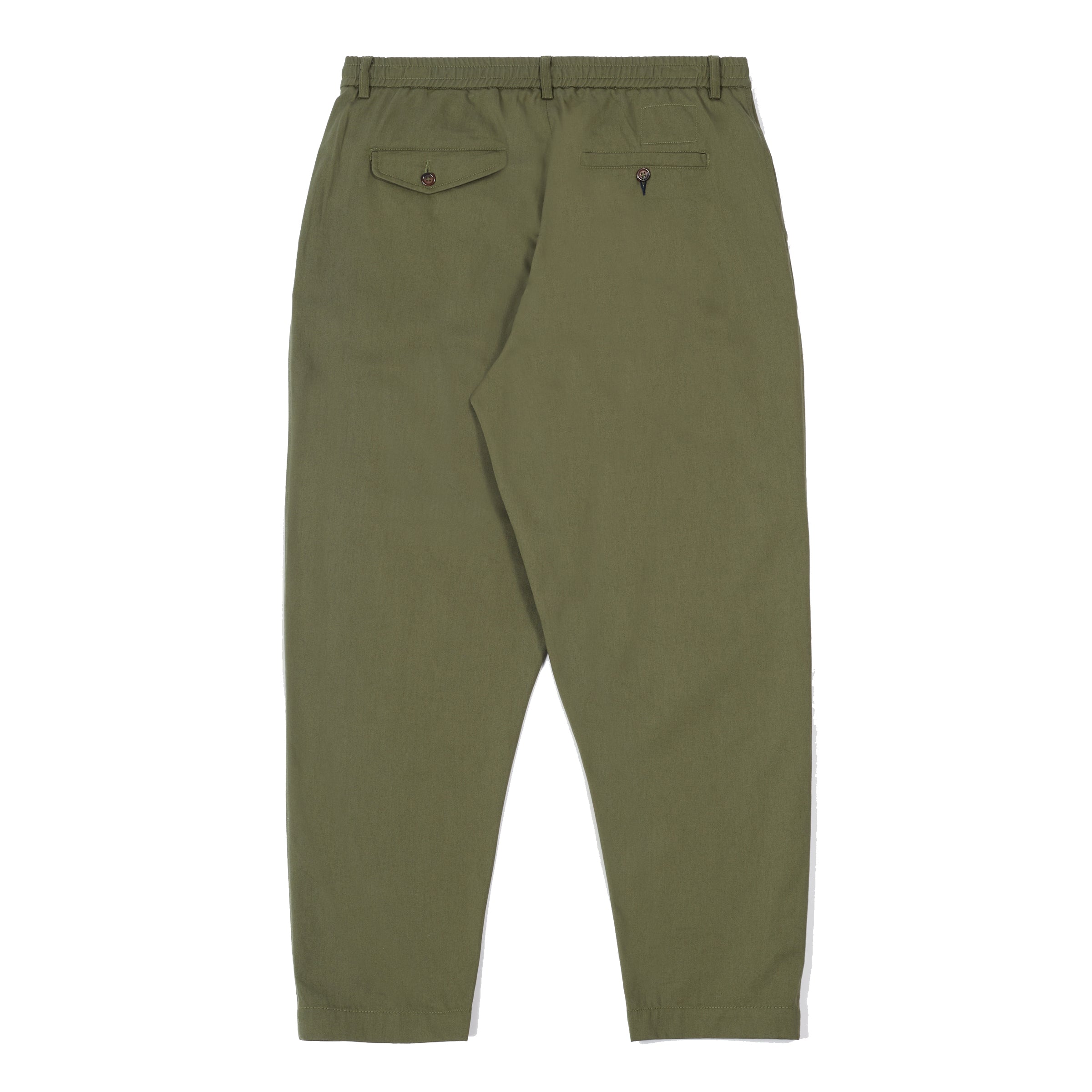 Pleated Track Pant - Light Olive Twill