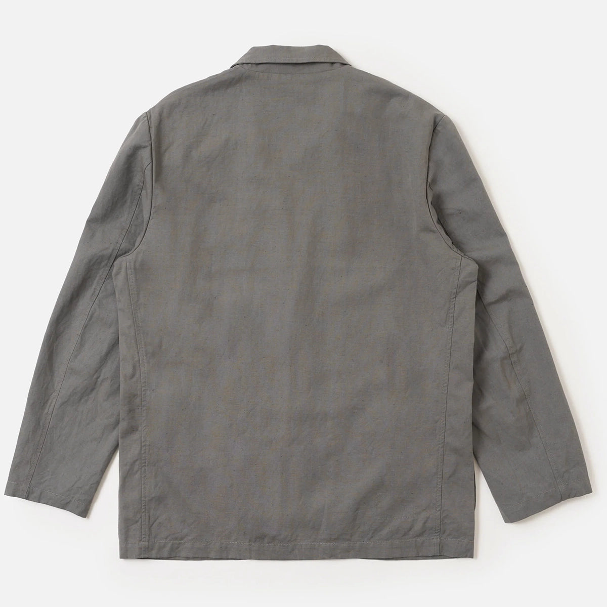 Two Button Jacket - Mid Grey Linen Slub Weave