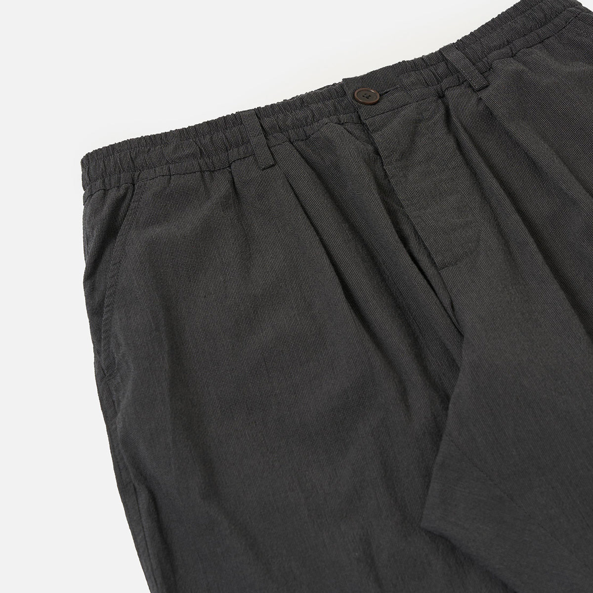 Pleated Track Pant - Charcoal Seattle Cotton