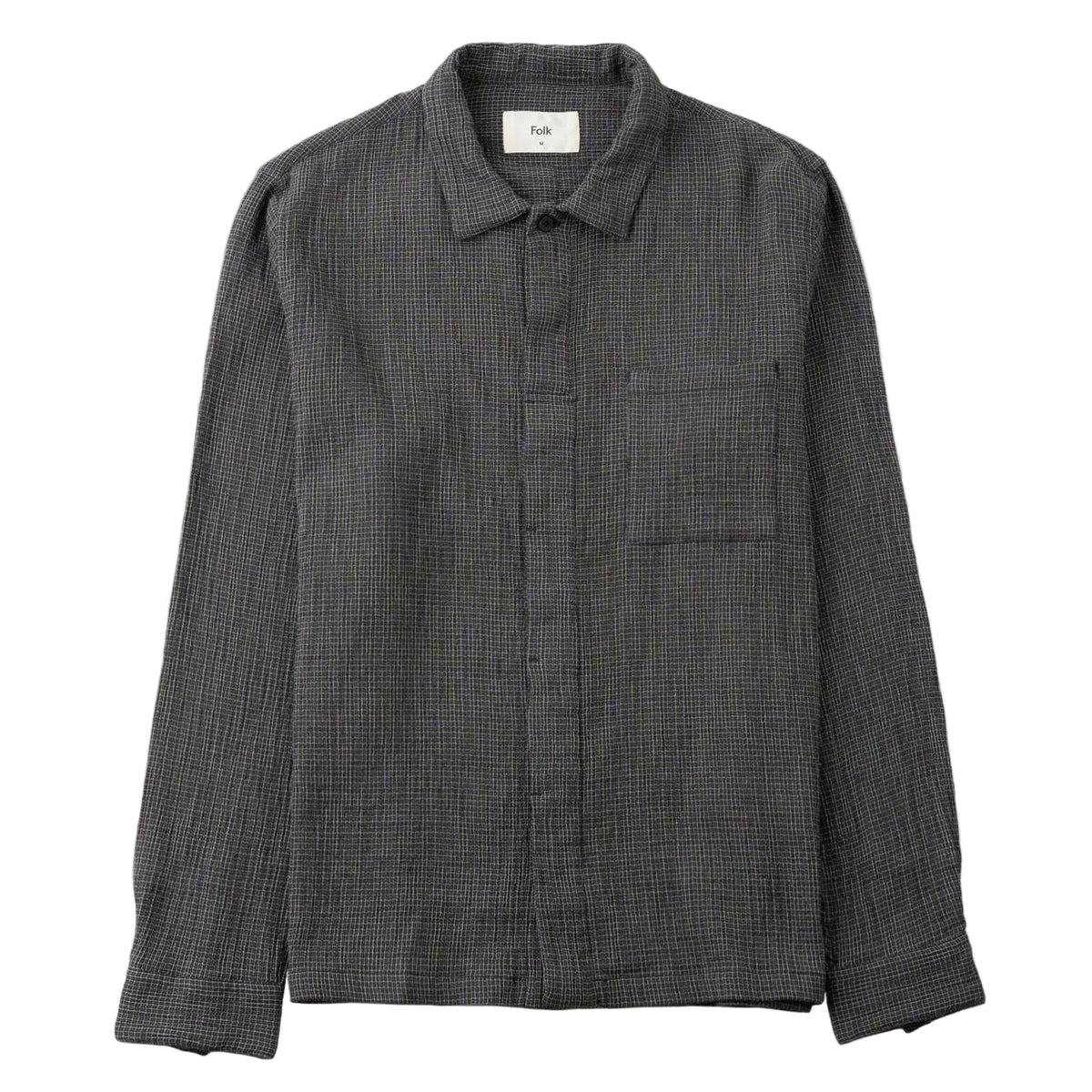 Patch Shirt - Black Mini Grid Check