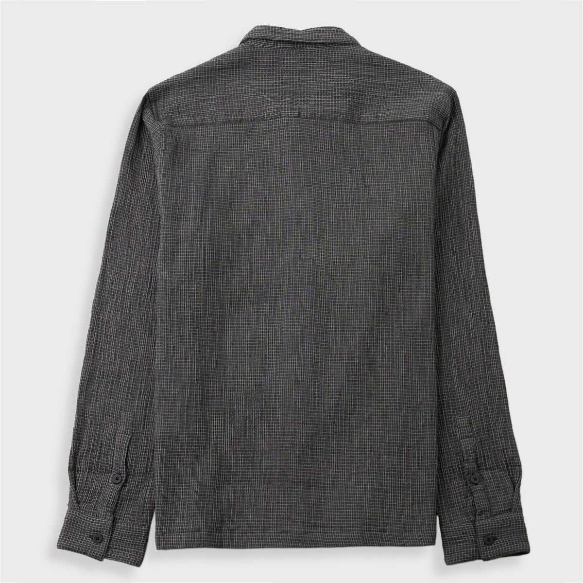 Patch Shirt - Black Mini Grid Check