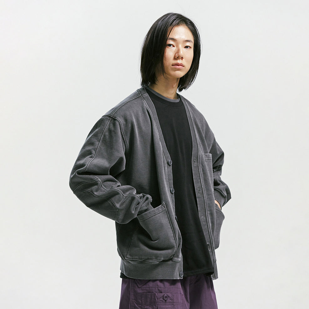 Pigment-Dyed Heavyweight Cardigan - Charcoal