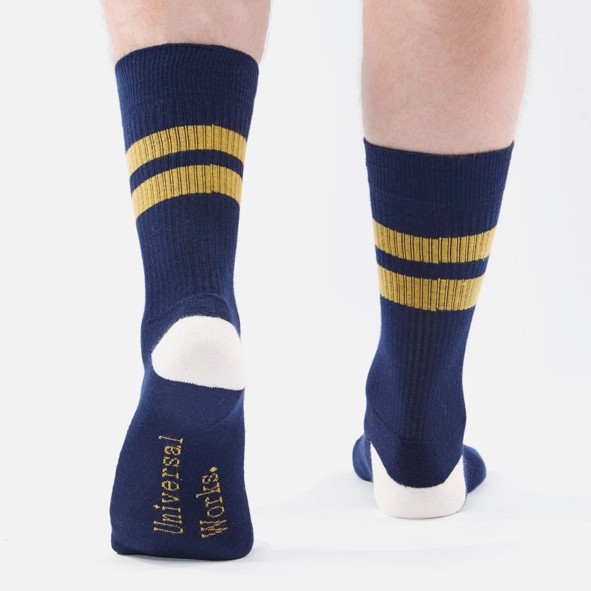Sport Sock - Navy/Yellow Cotton Rib