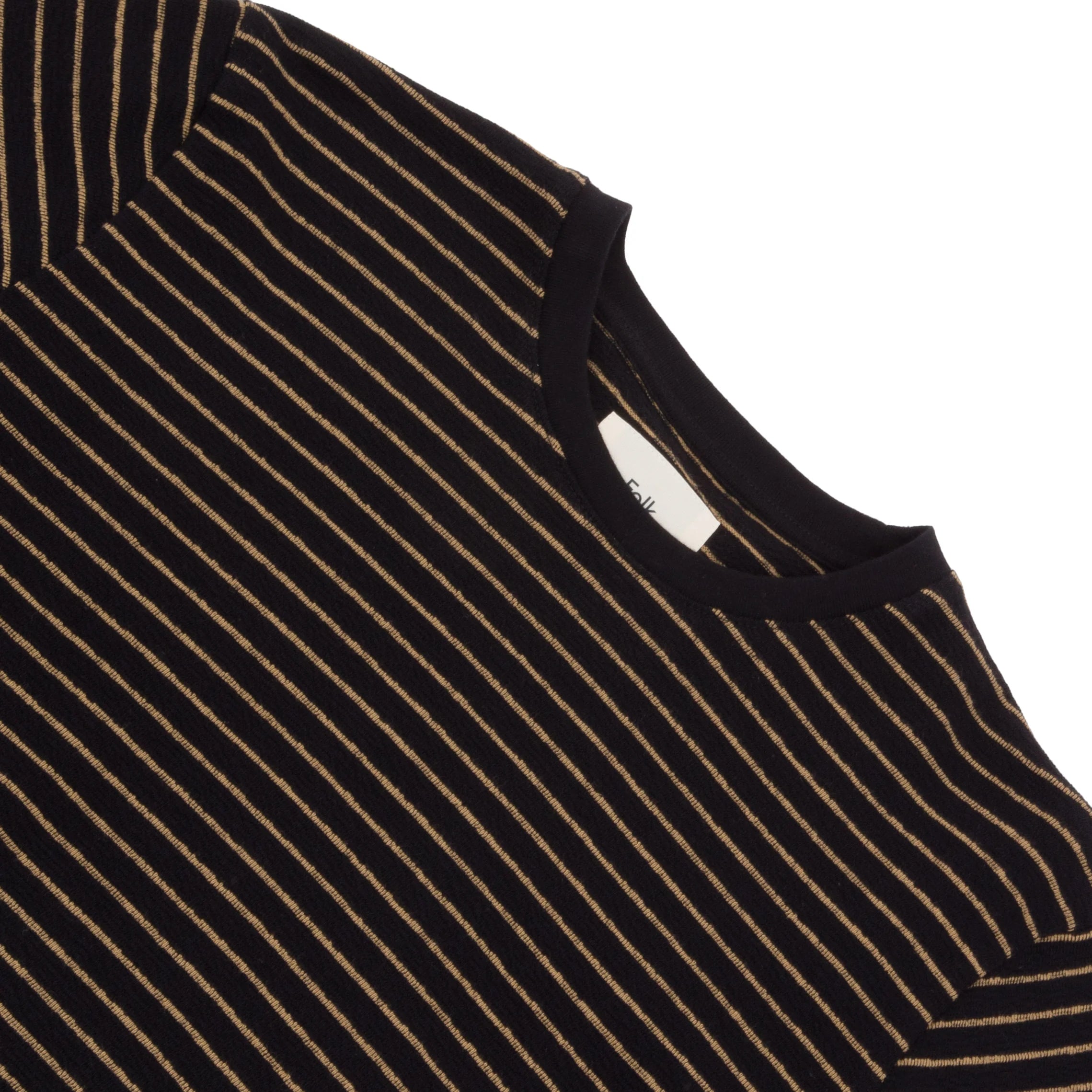 SS Textured Stripe Tee - Black Taupe