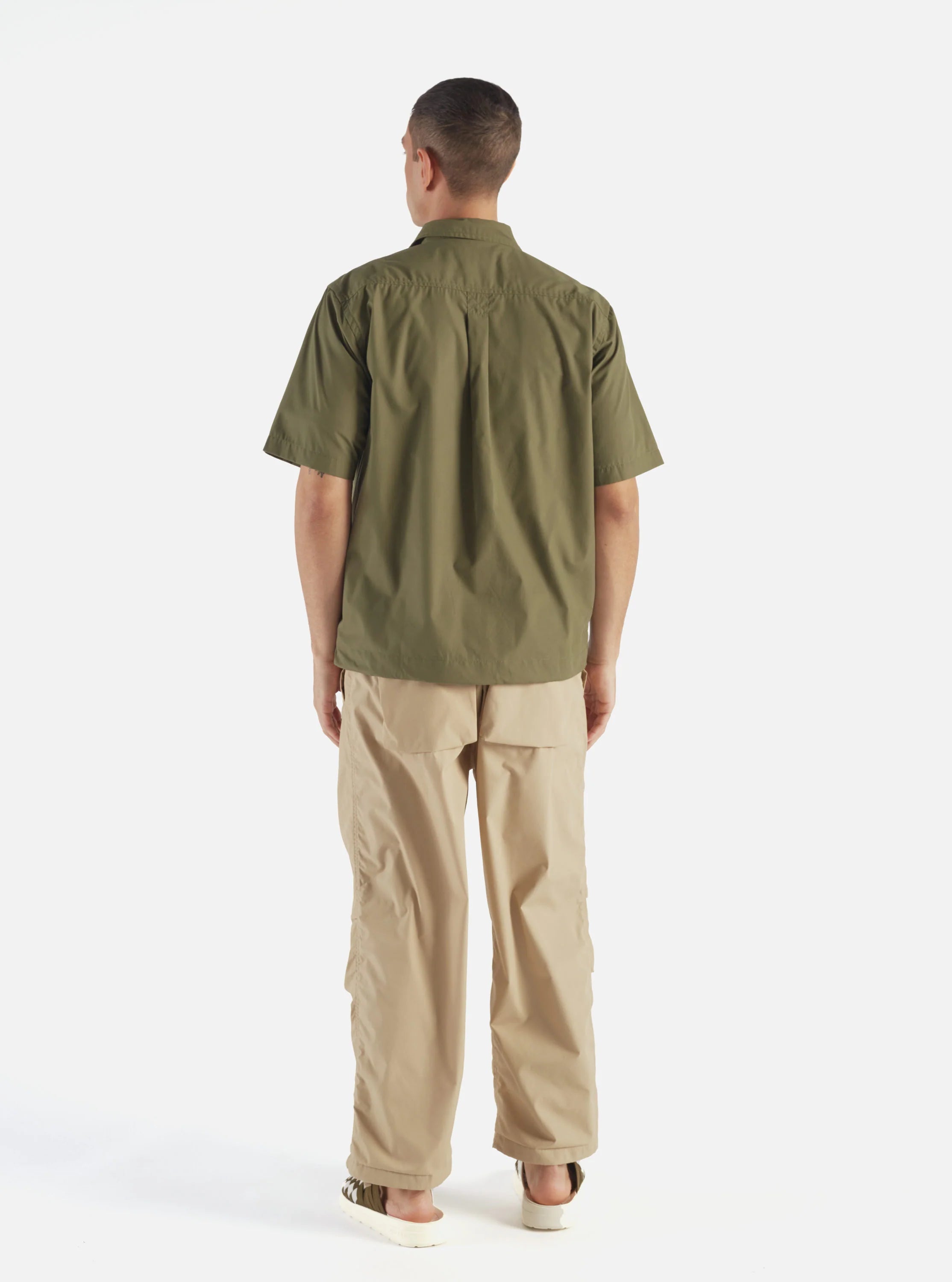 Short Sleeve Overshirt - Olive Recycled Poly Tech