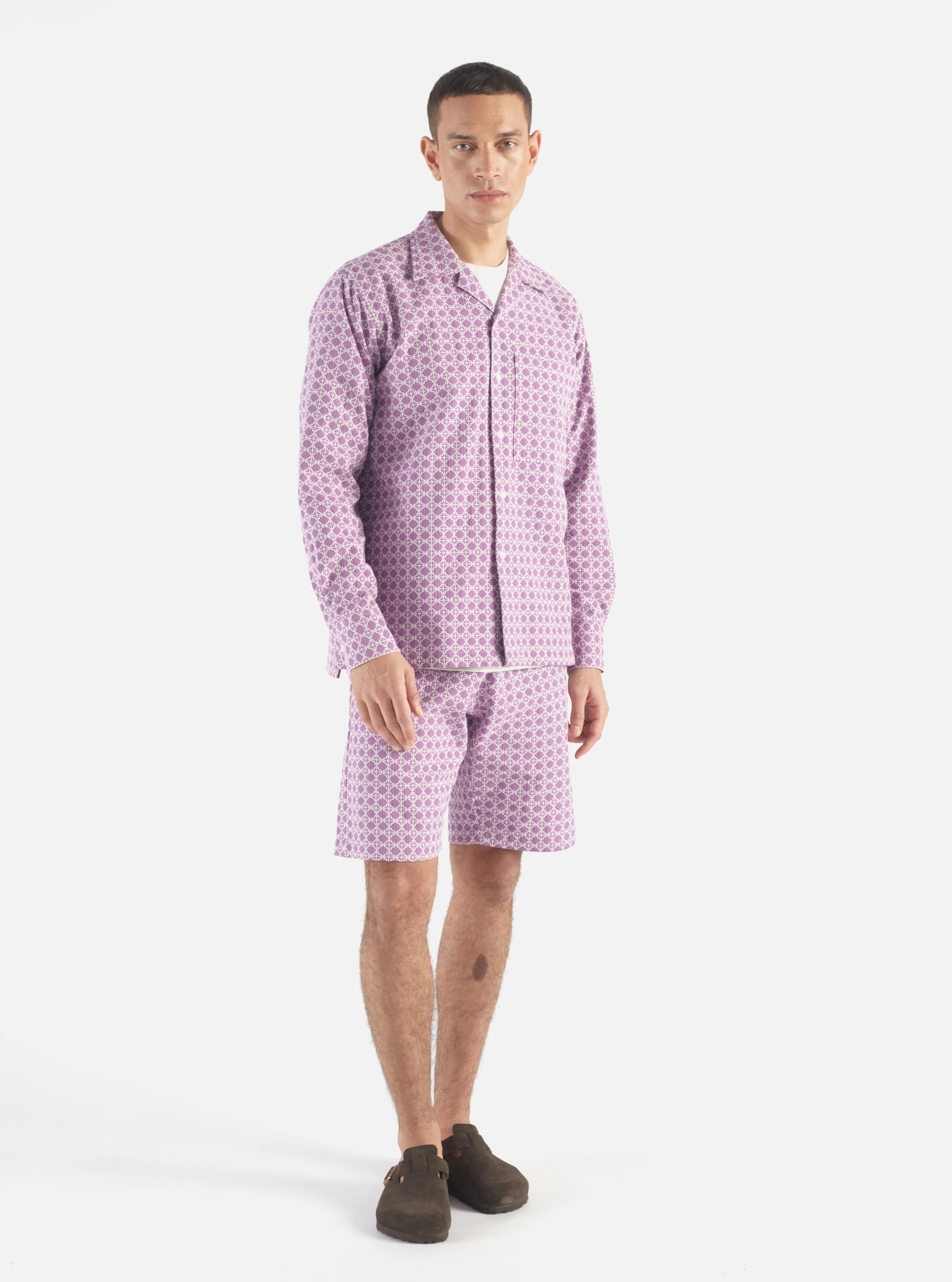 Lumber Shorts - Lilac Tile Cotton