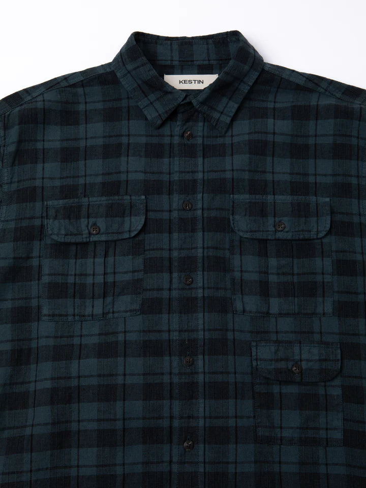 Kinnaird Shirt - Petrol Blue Check