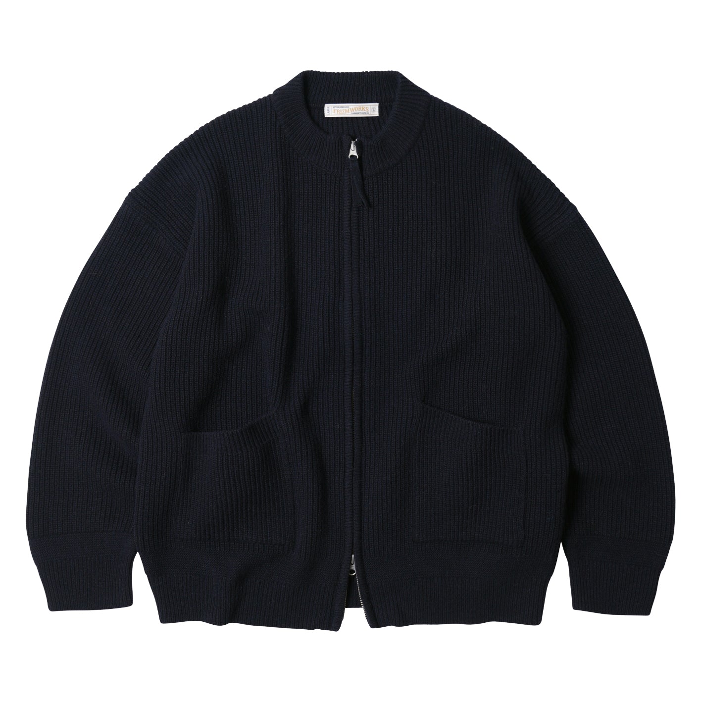 Wool Deck Zipup Cardigan - Navy