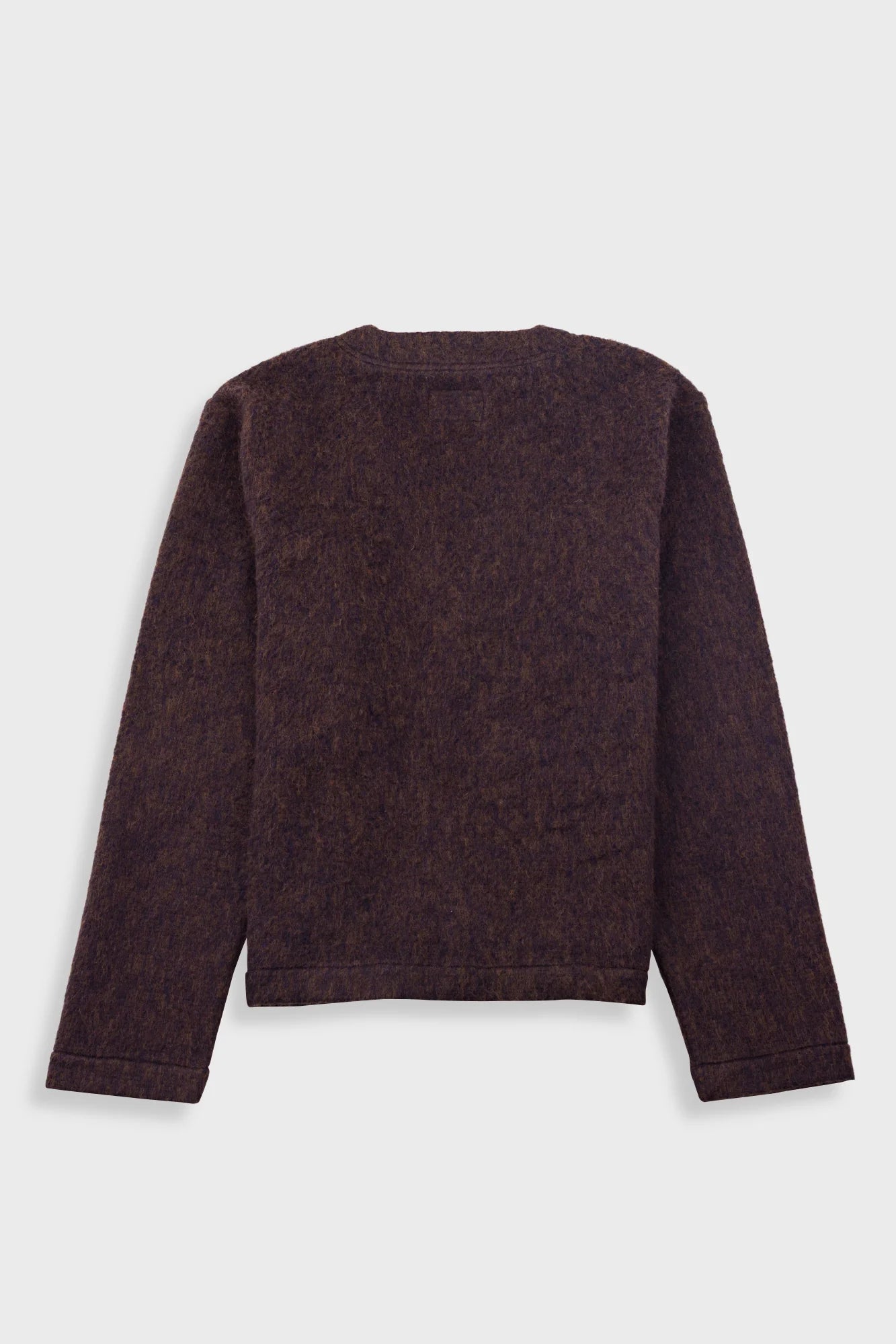 Pocket Cardigan - Navy Espresso Brushed Wool