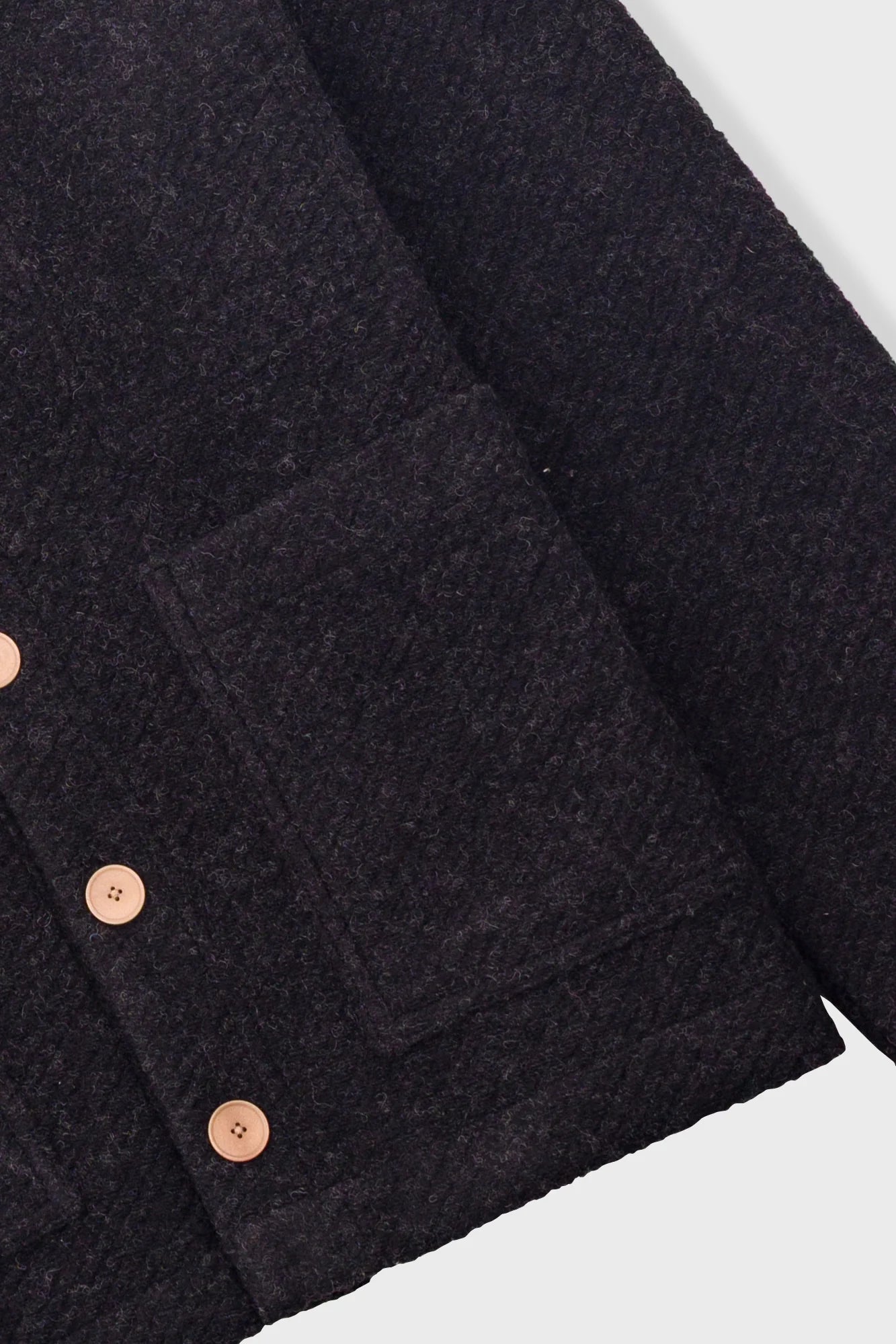 Pocket Cardigan - Charcoal Wool Twill