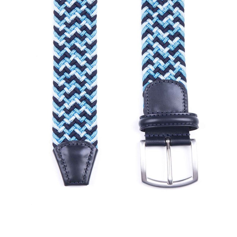 Woven Elasticated Belt - Blue Multi