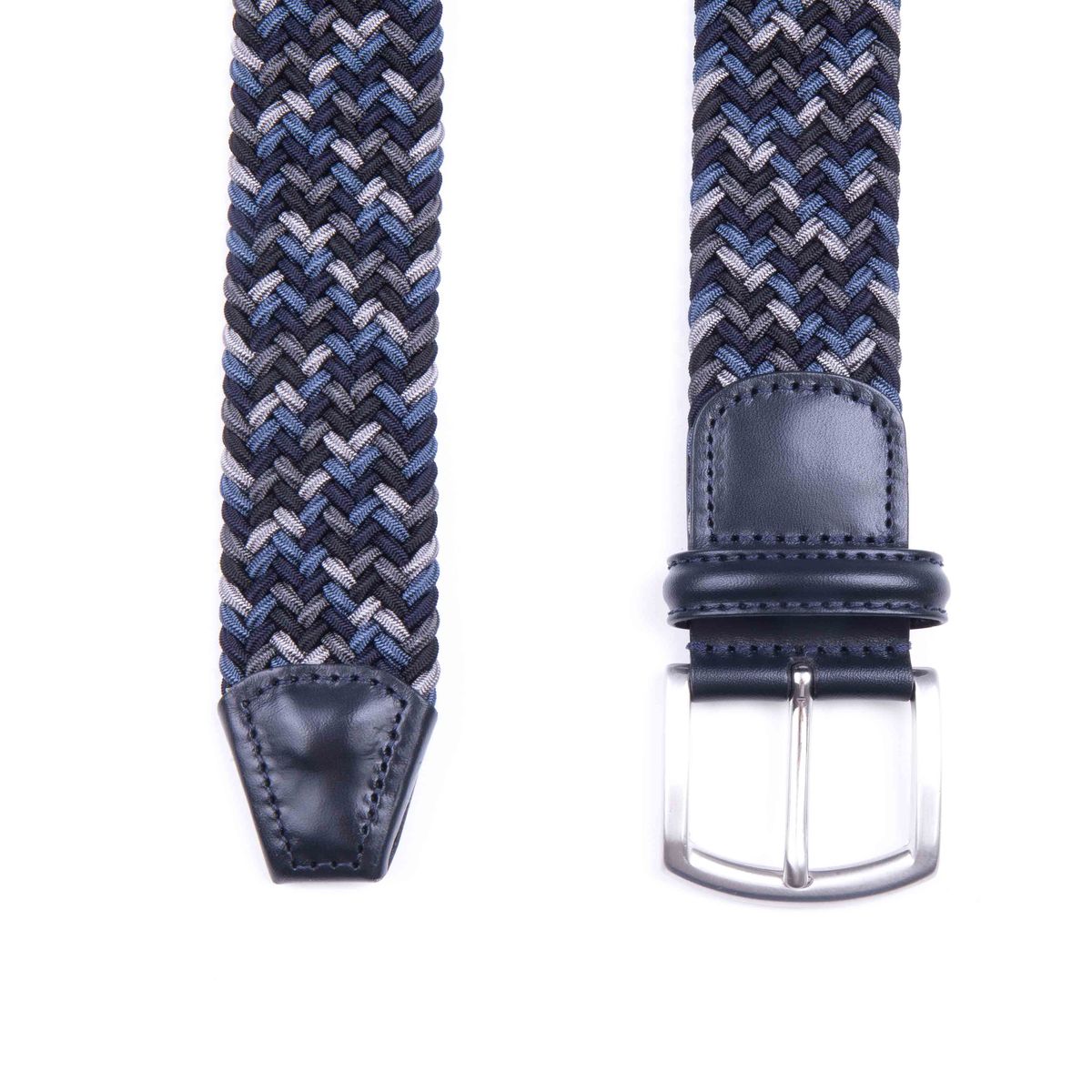 Belt - Blue/Grey/Black Woven Elasticated
