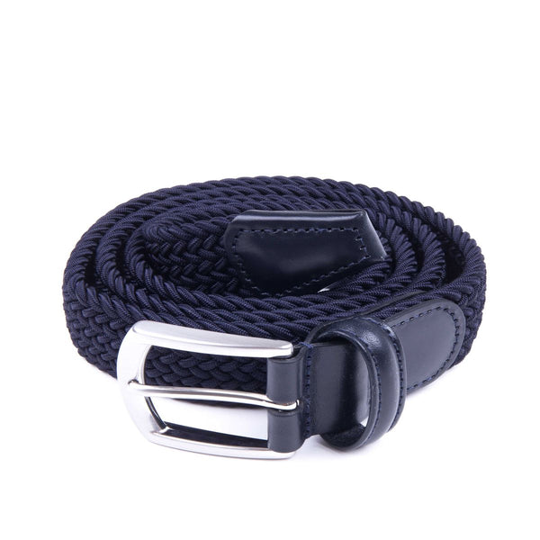 Woven Elasticated Belt - Navy