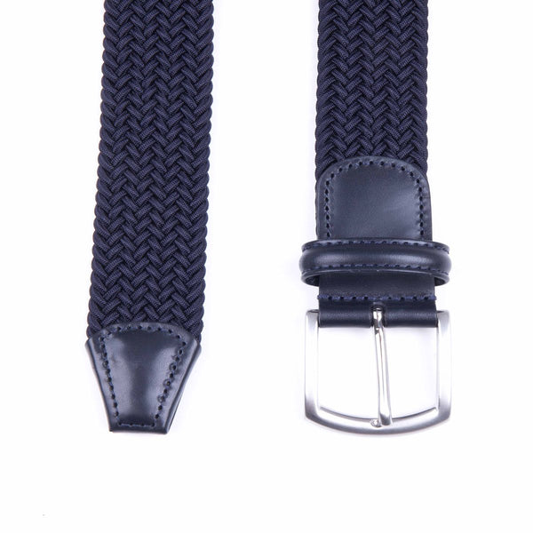 Woven Elasticated Belt - Navy