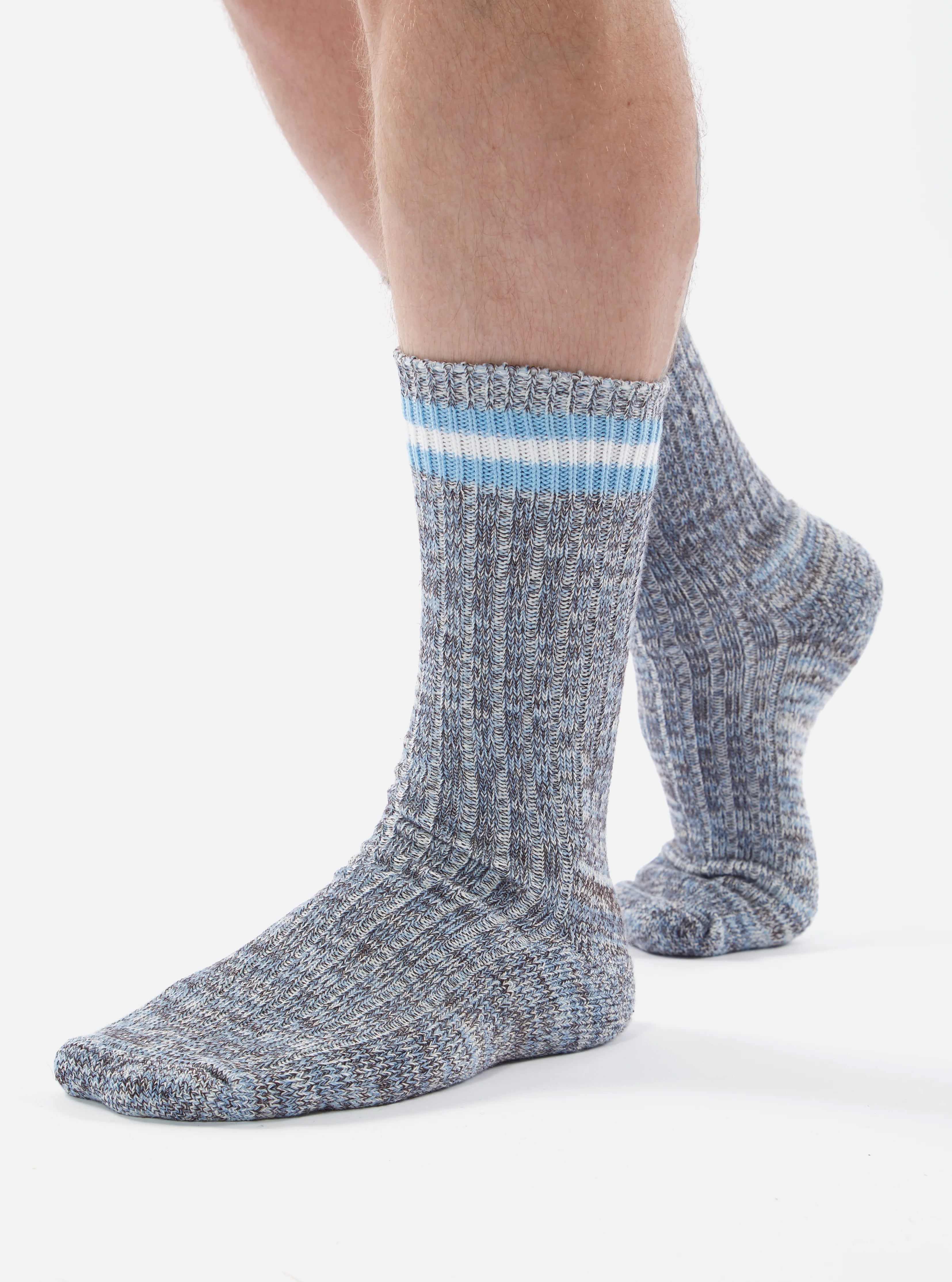 Everyday Stripe Sock - Cornish Blue
